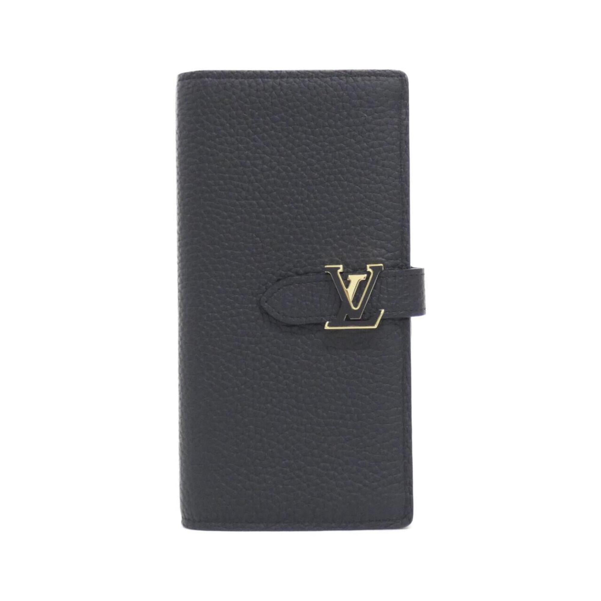 Louis Vuitton Black Leather Long Wallet (Bi-Fold) (Pre-Owned)
