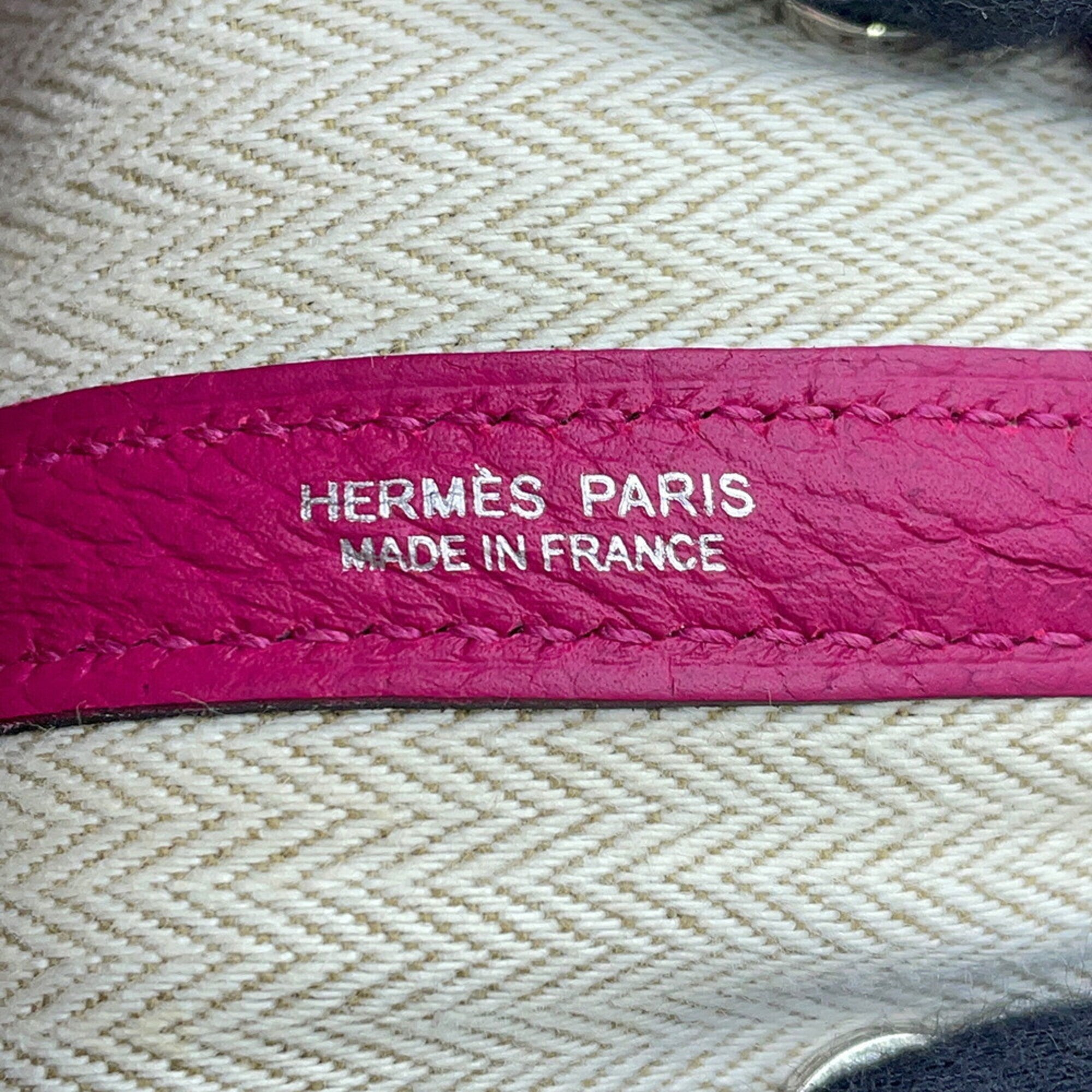 Hermes Garden Rose Purple Negonda Leather Handbag Tote Bag (Pre-Owned)
