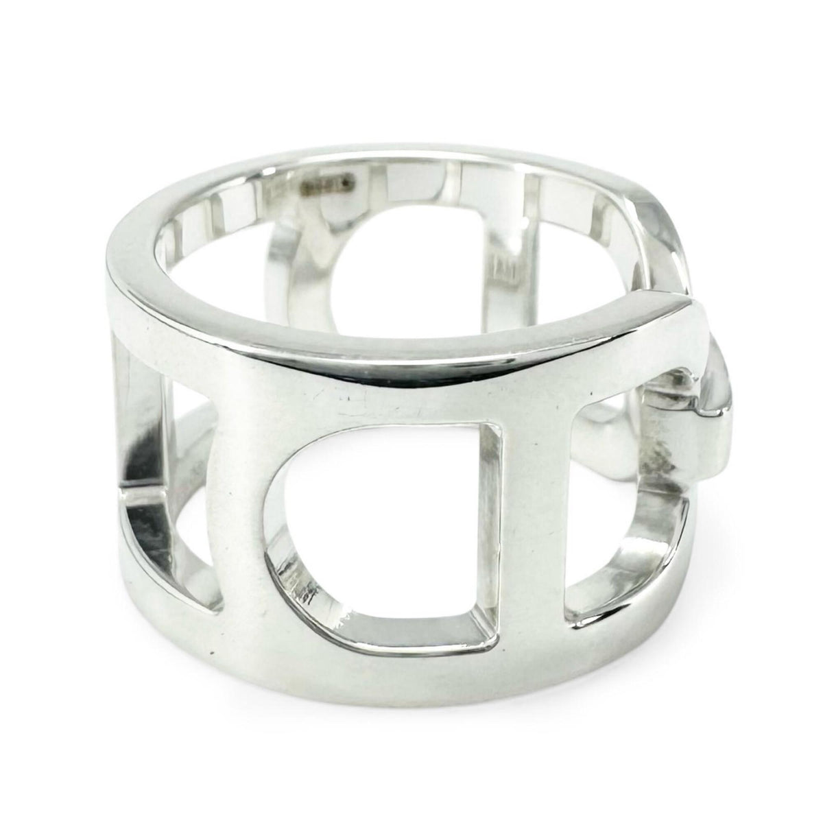 Hermes Silver Silver 925 Band Ring (Pre-Owned)