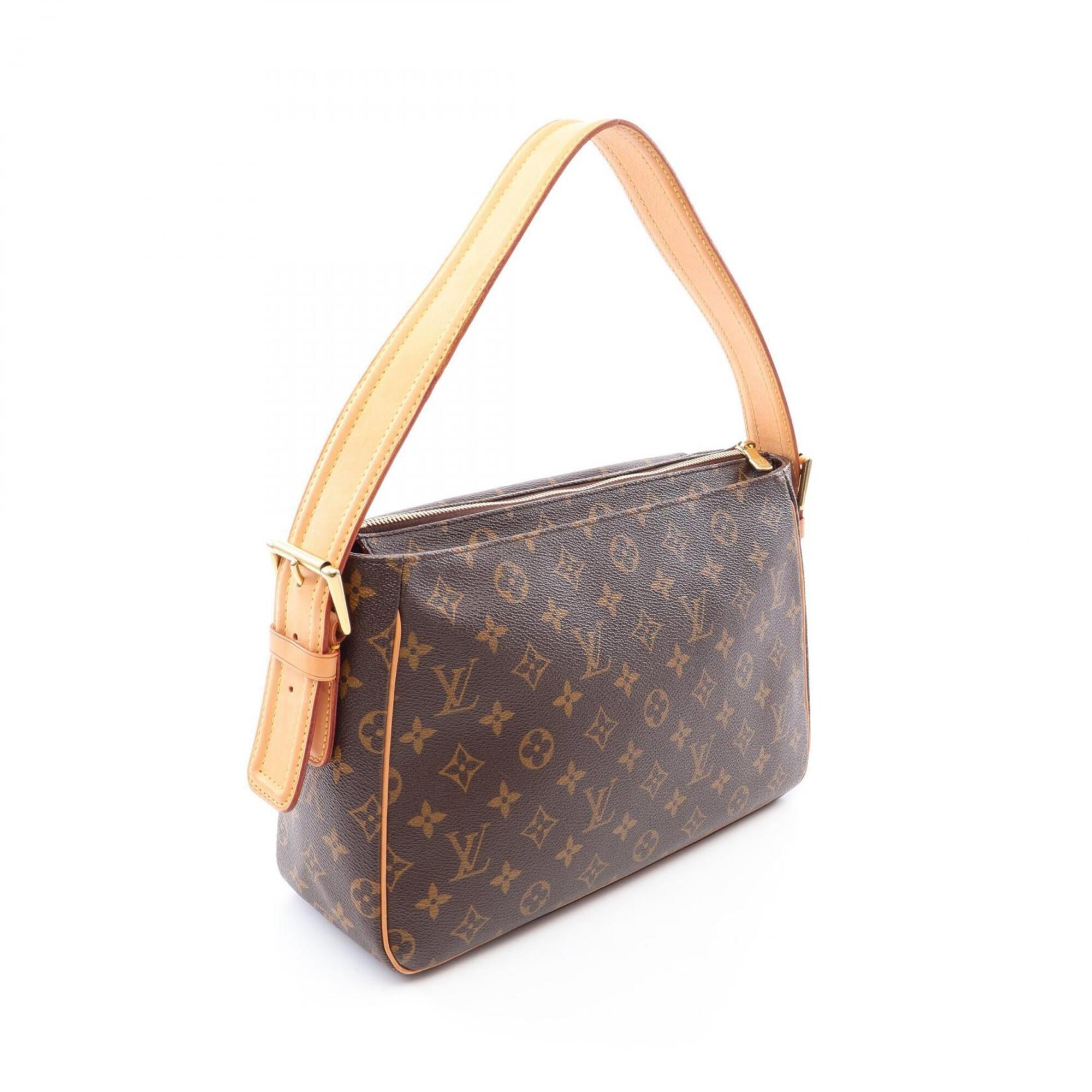 Louis Vuitton Brown Pvc Coated Canvas Leather Handbag Shoulder Bag (Pre-Owned)