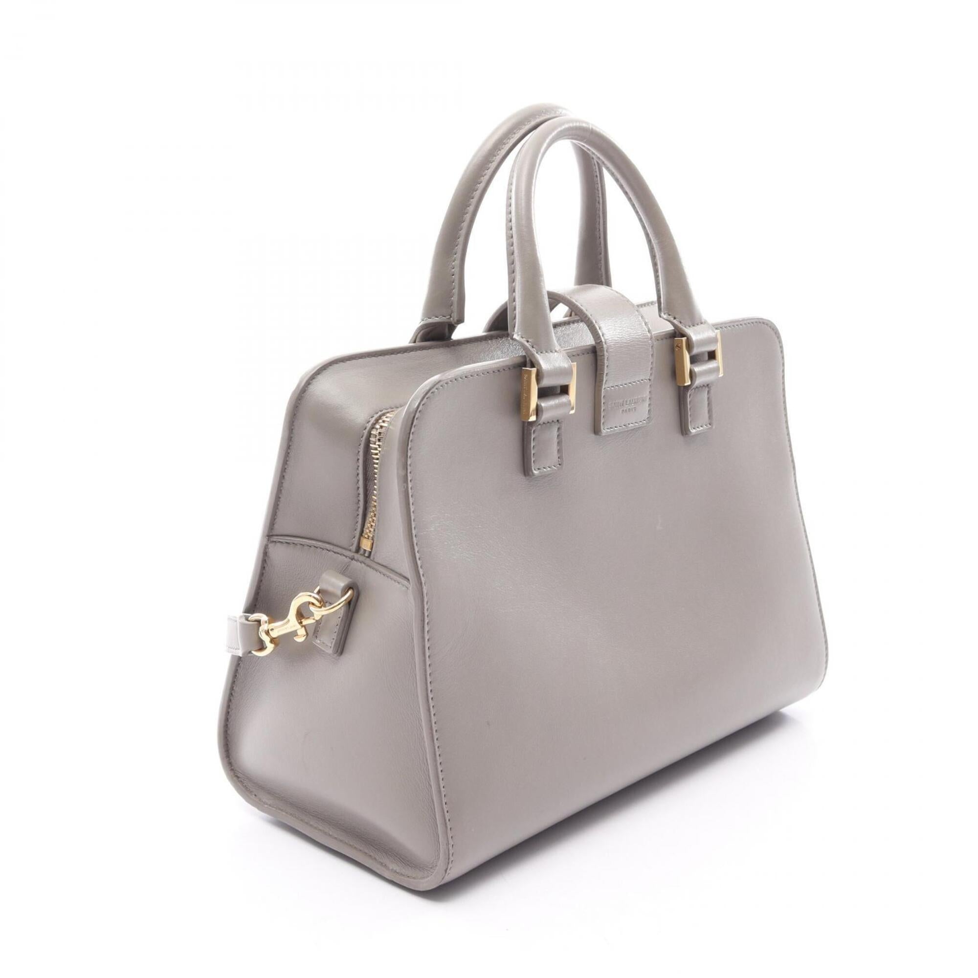 Yves Saint Laurent Gray Leather Handbag (Pre-Owned)