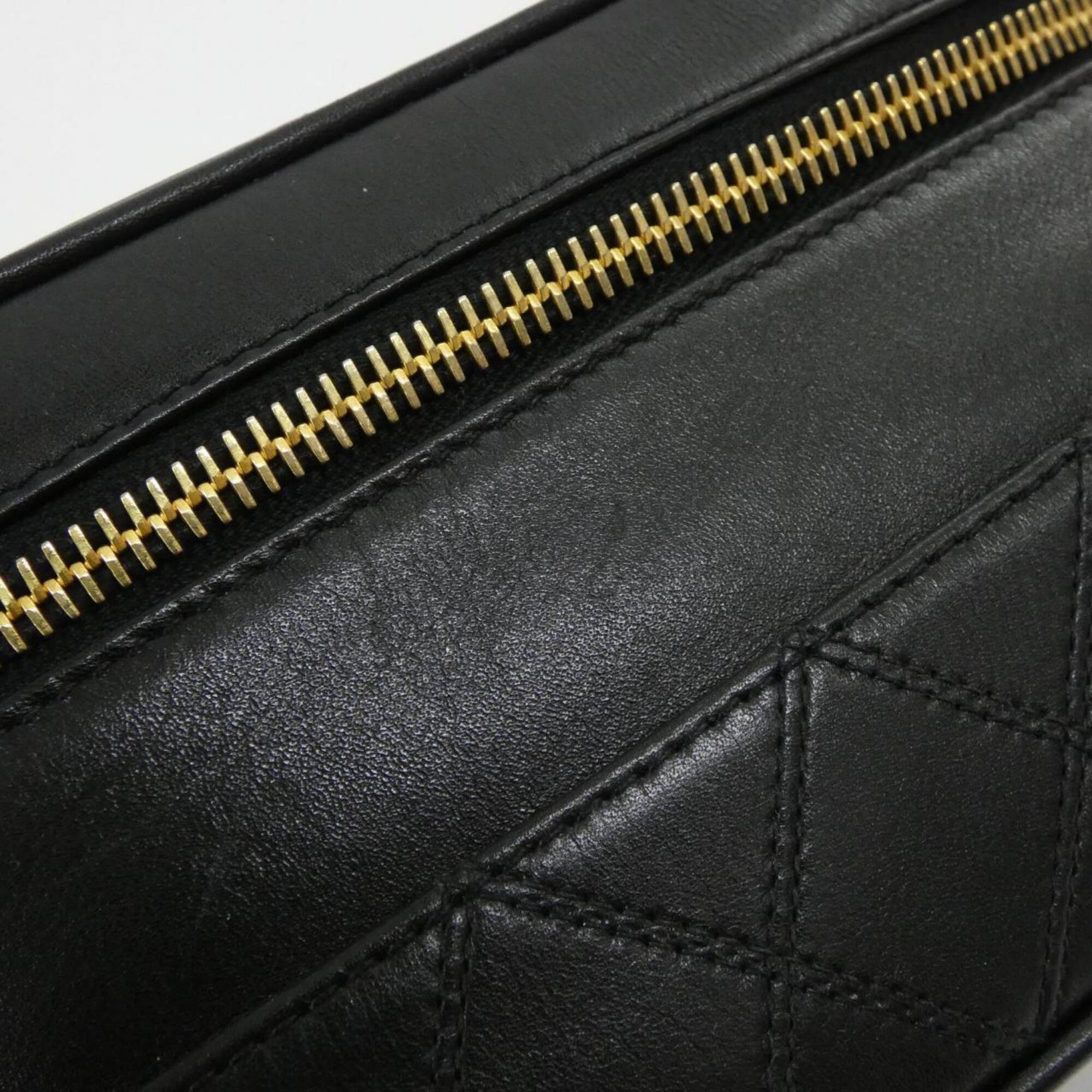Chanel Black Leather Handbag (Pre-Owned)
