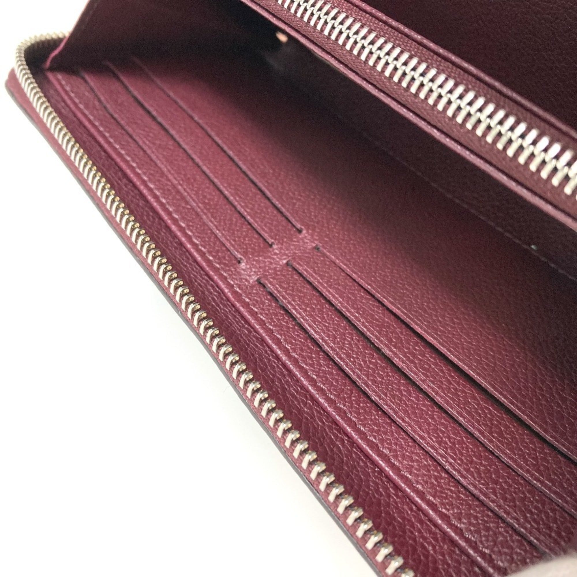 Louis Vuitton Beige Orange Leather Long Wallet (Bi-Fold) (Pre-Owned)