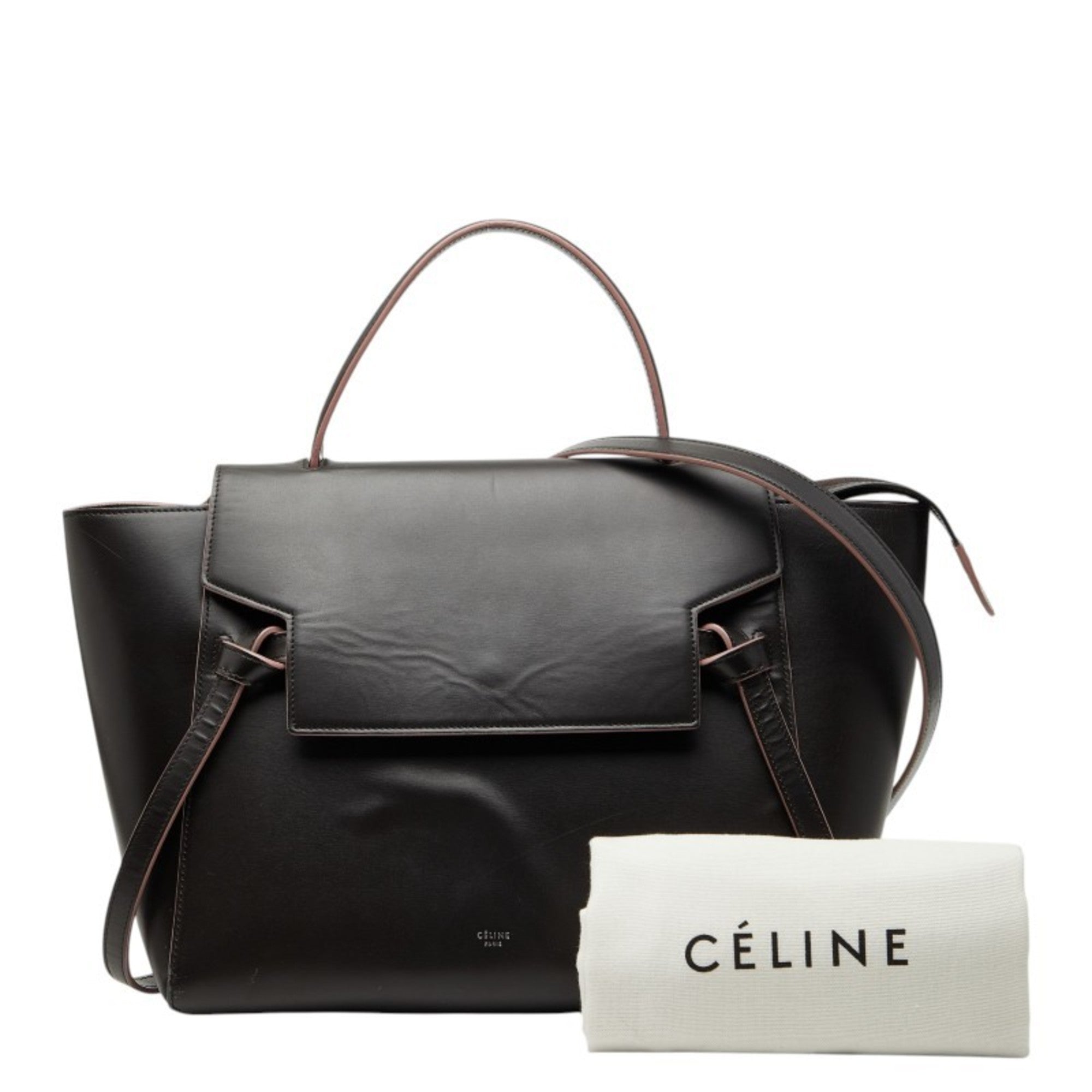 Celine Dark Brown Pink Leather Handbag Shoulder Bag (Pre-Owned)