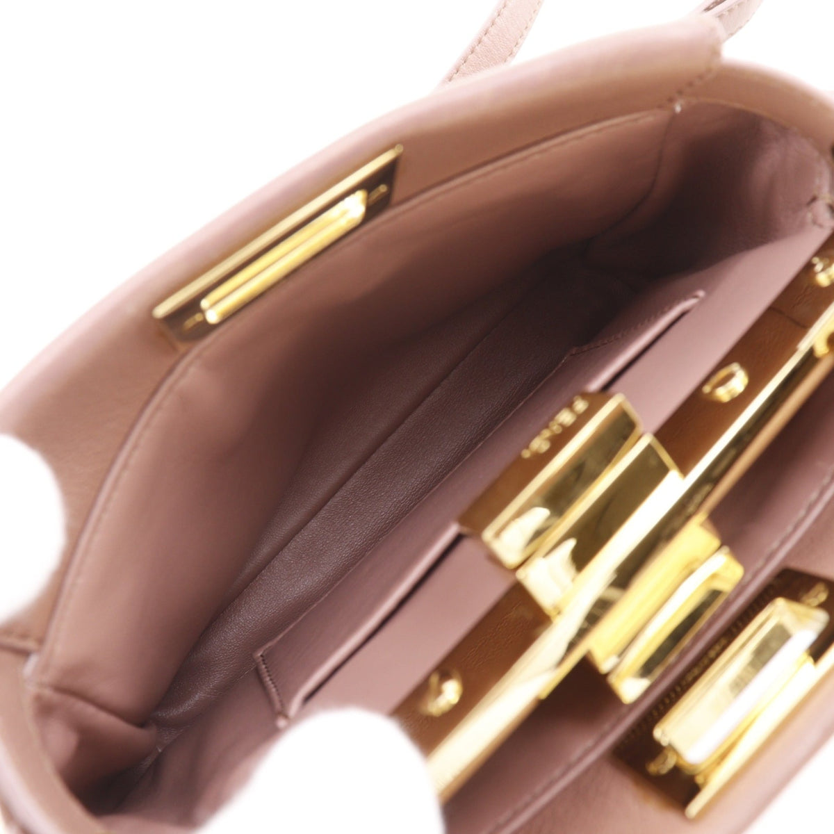 Fendi Peekaboo Pink Leather Handbag (Pre-Owned)