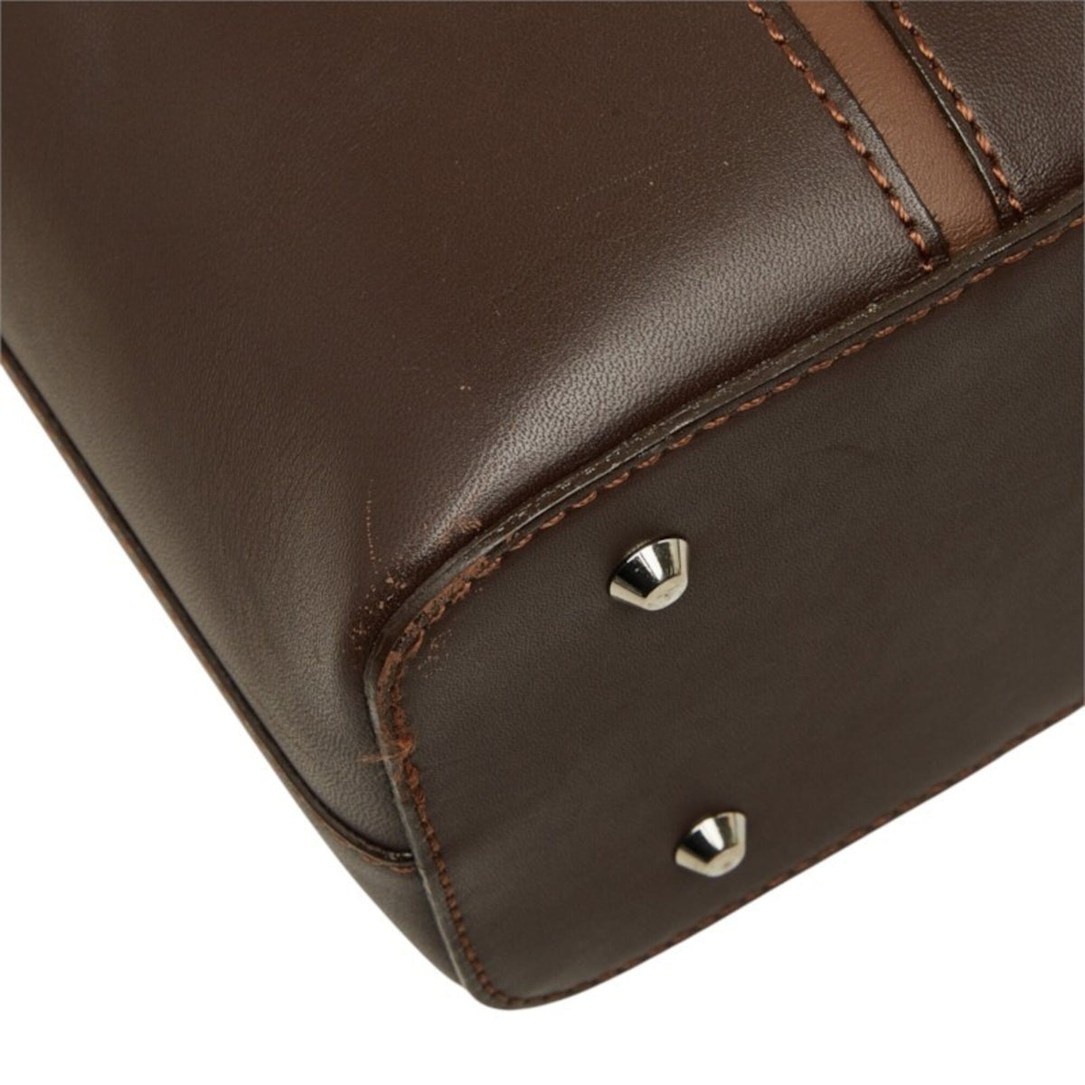 Burberry Brown Leather Handbag Tote Bag (Pre-Owned)