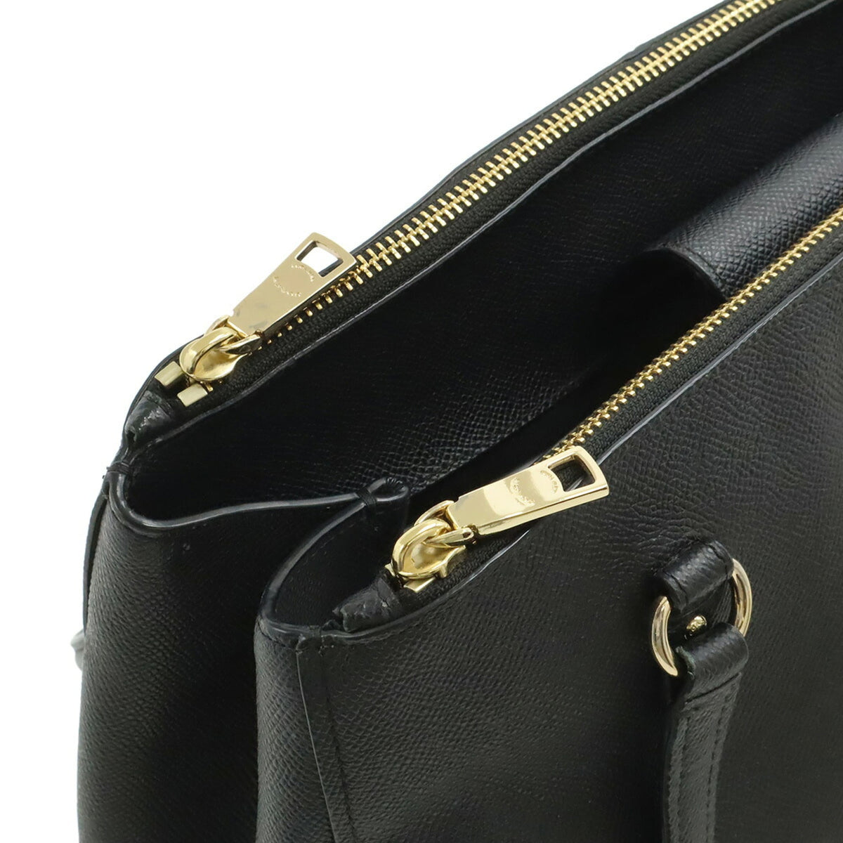 Coach Black Leather Shoulder Bag Tote Bag (Pre-Owned)