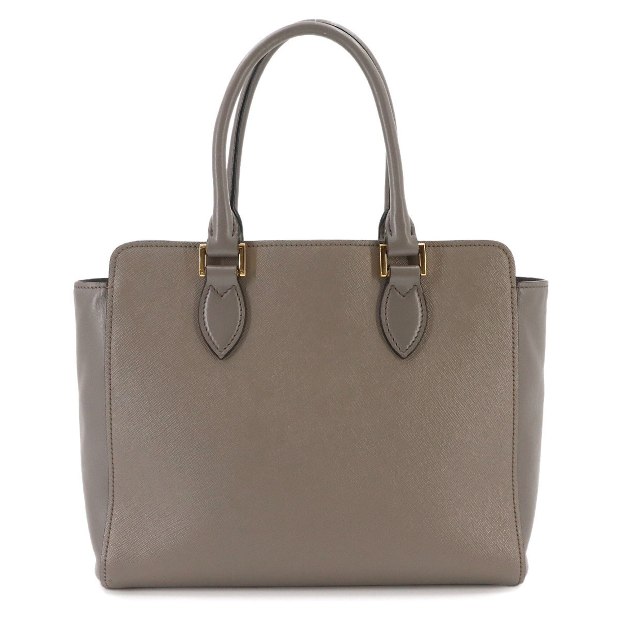 Prada Gray Saffiano Handbag Shoulder Bag (Pre-Owned)