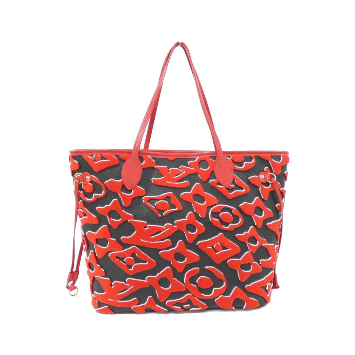 Louis Vuitton Black Red Color Coated Canvas Handbag (Pre-Owned)
