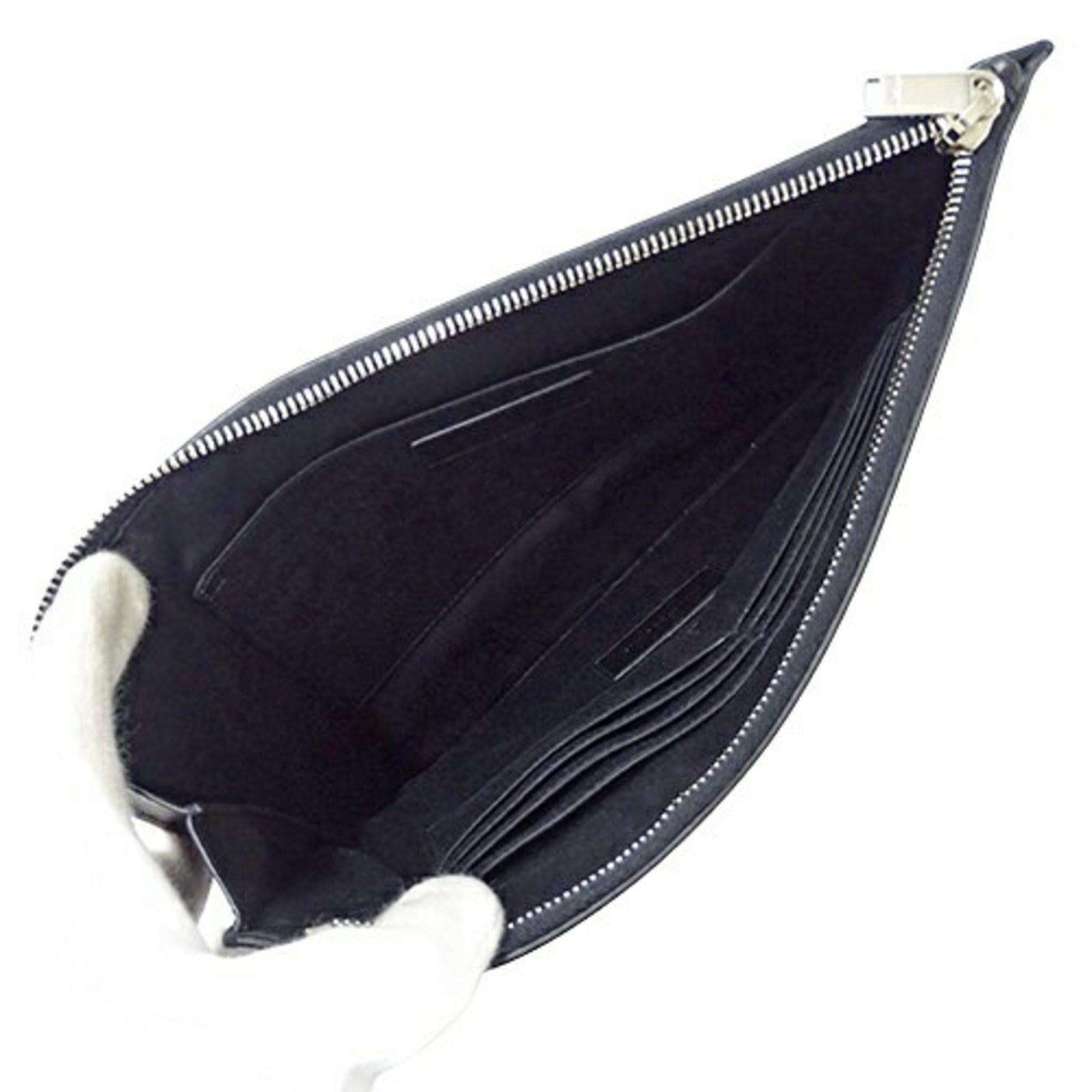 Saint Laurent Black Leather Clutch Bag (Pre-Owned)