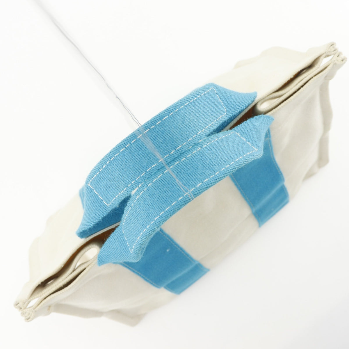 Hermes Bora Bora Light Blue White Canvas Tote Bag (Pre-Owned)