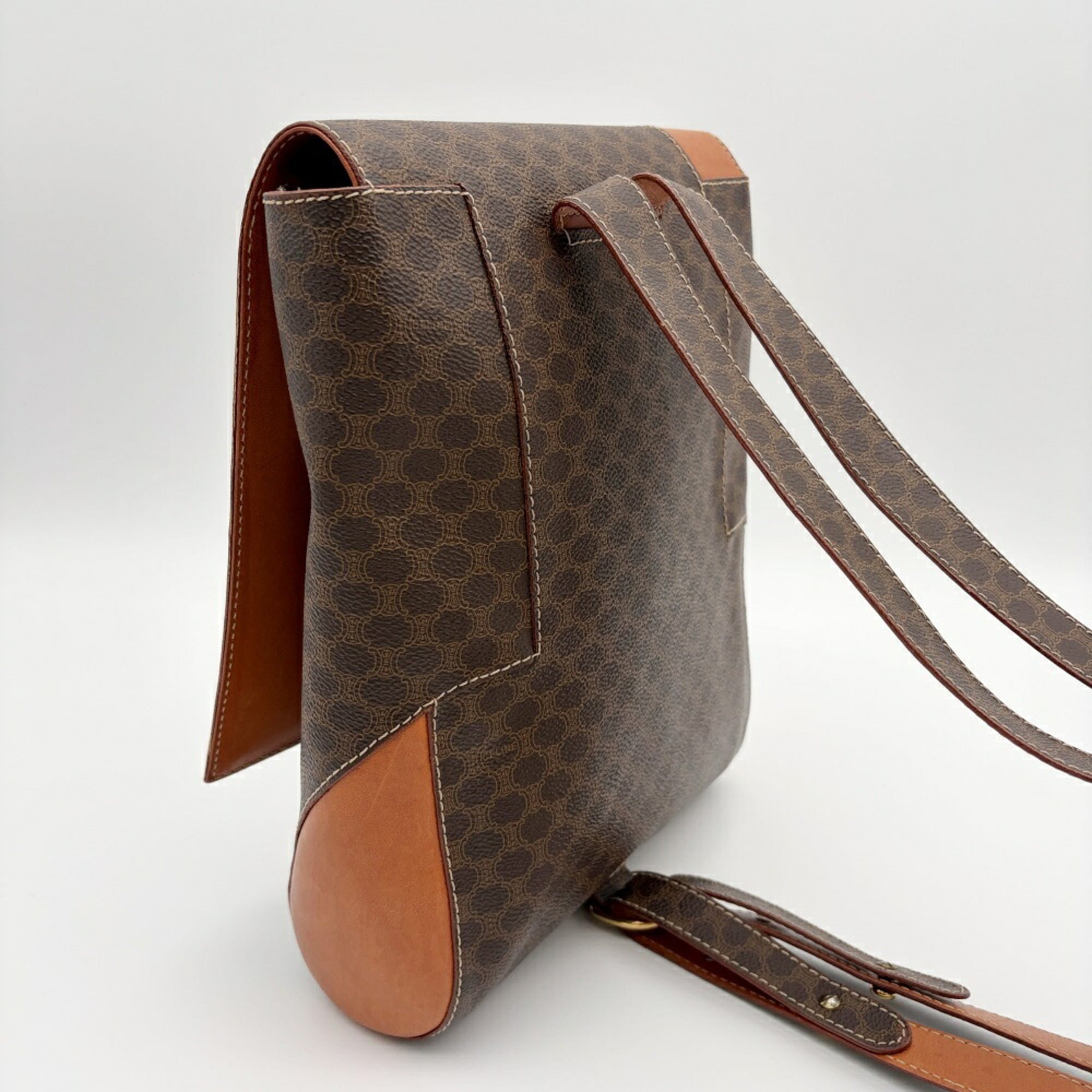 Celine Brown Camel Pvc Leather Backpack (Pre-Owned)