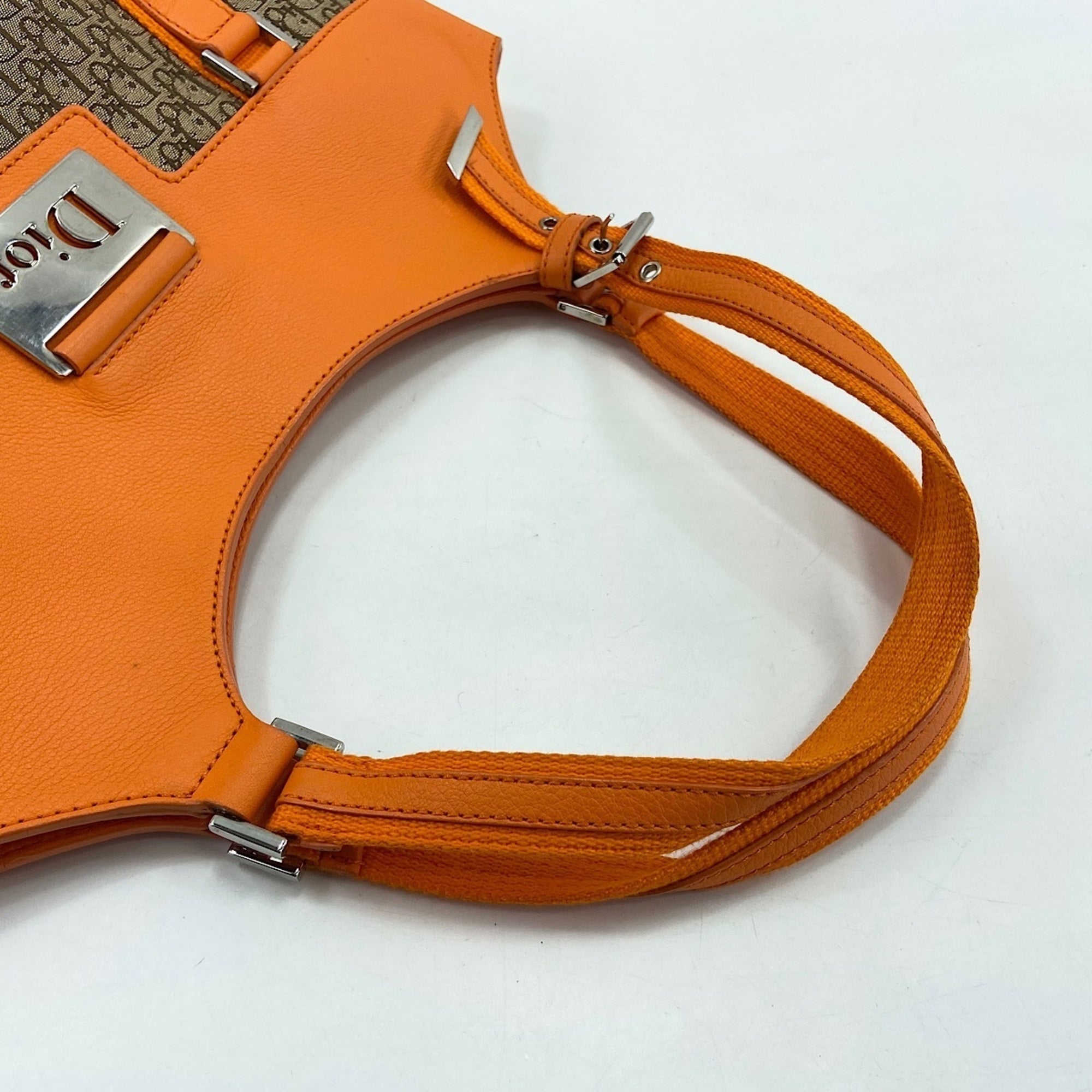 Christian Dior Orange Canvas Tote Bag (Pre-Owned)