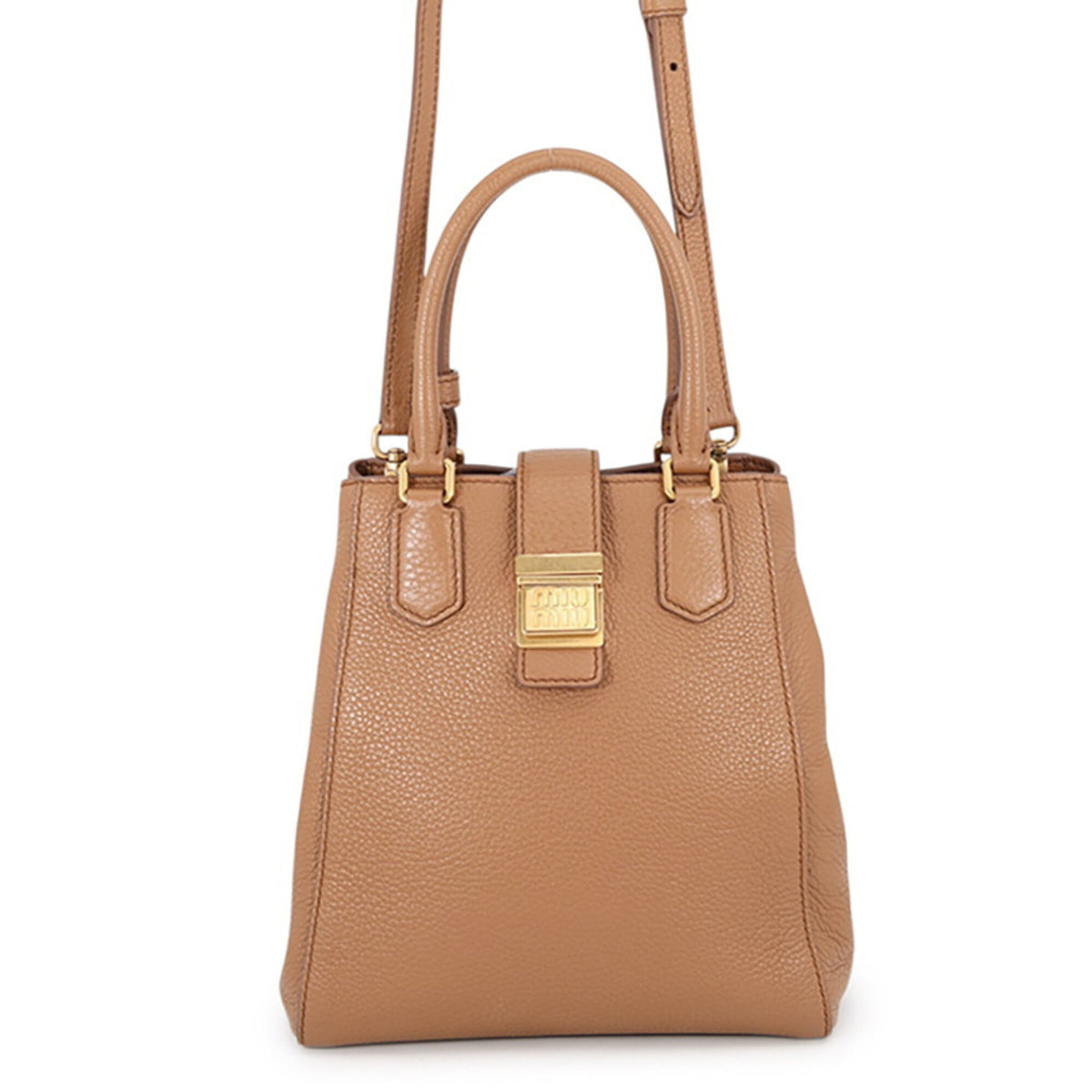 Miu Miu Brown Leather Handbag Shoulder Bag (Pre-Owned)