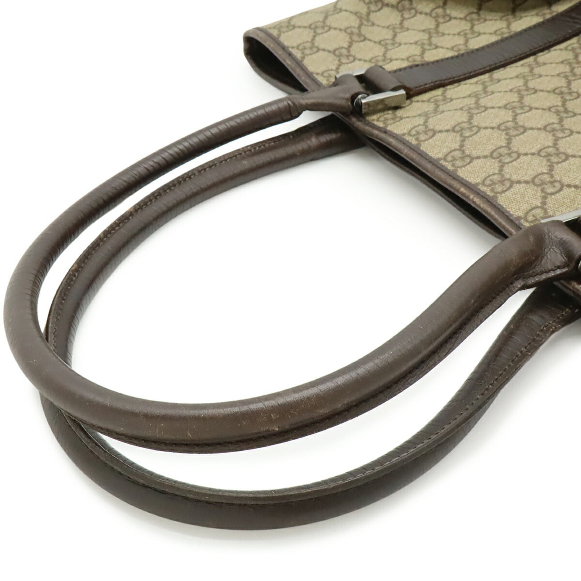 Gucci Beige Dark Brown Gg Supreme Shoulder Bag Tote Bag (Pre-Owned)