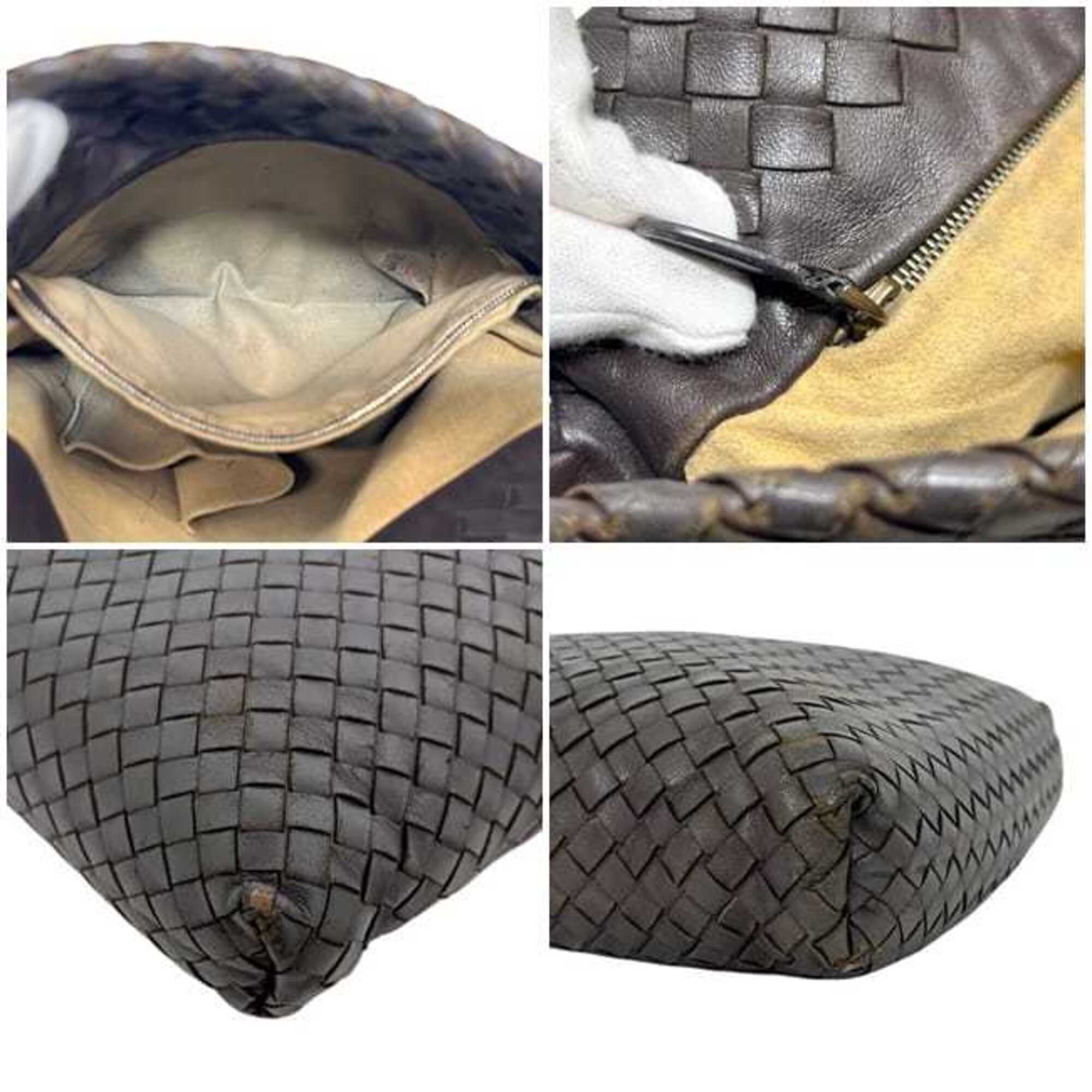 Bottega Veneta Intrecciato Brown Leather Shoulder Bag (Pre-Owned)