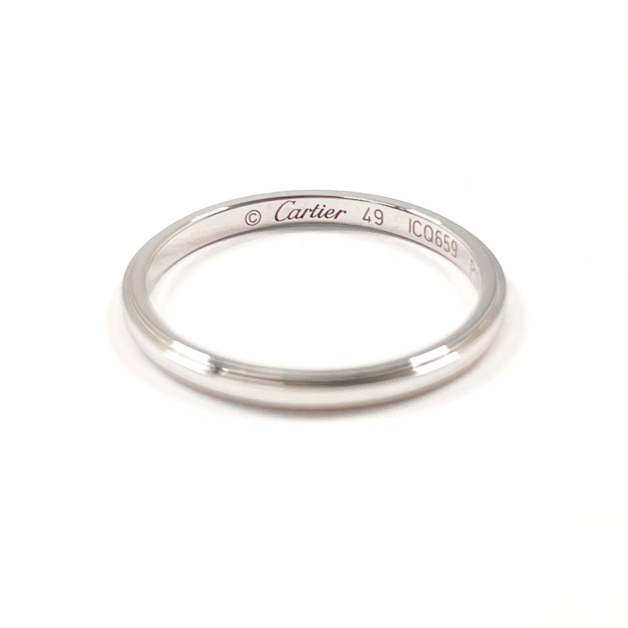 Cartier Silver Platinum 950 Band Ring (Pre-Owned)