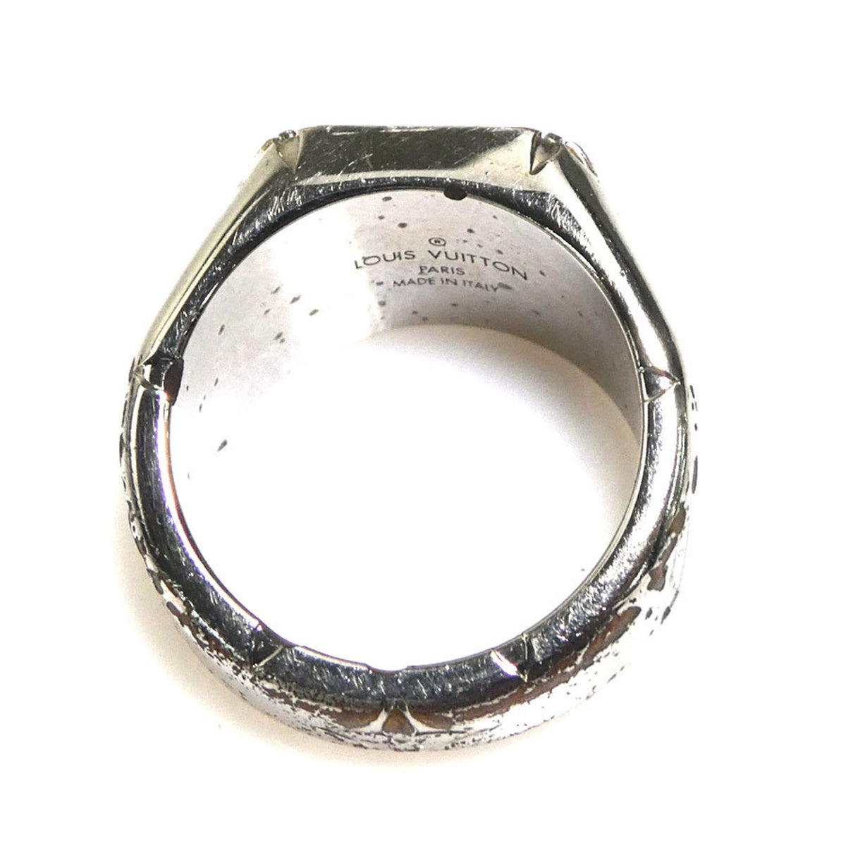 Louis Vuitton Silver Metal Band Ring (Pre-Owned)
