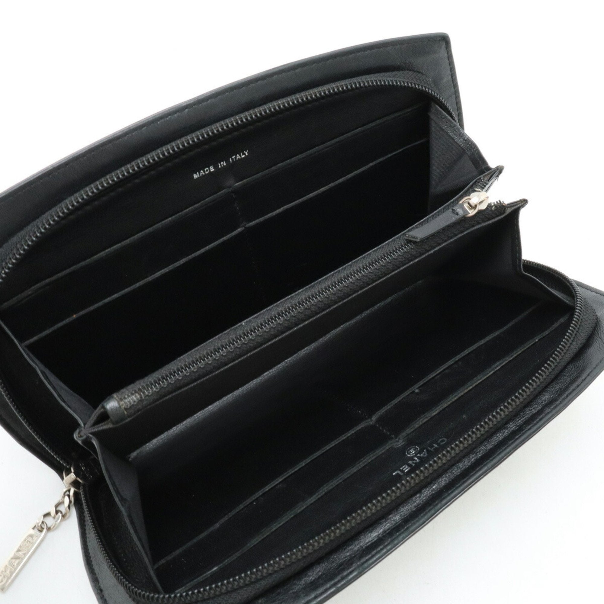 Chanel Black Leather Coin Purse/Coin Case (Pre-Owned)