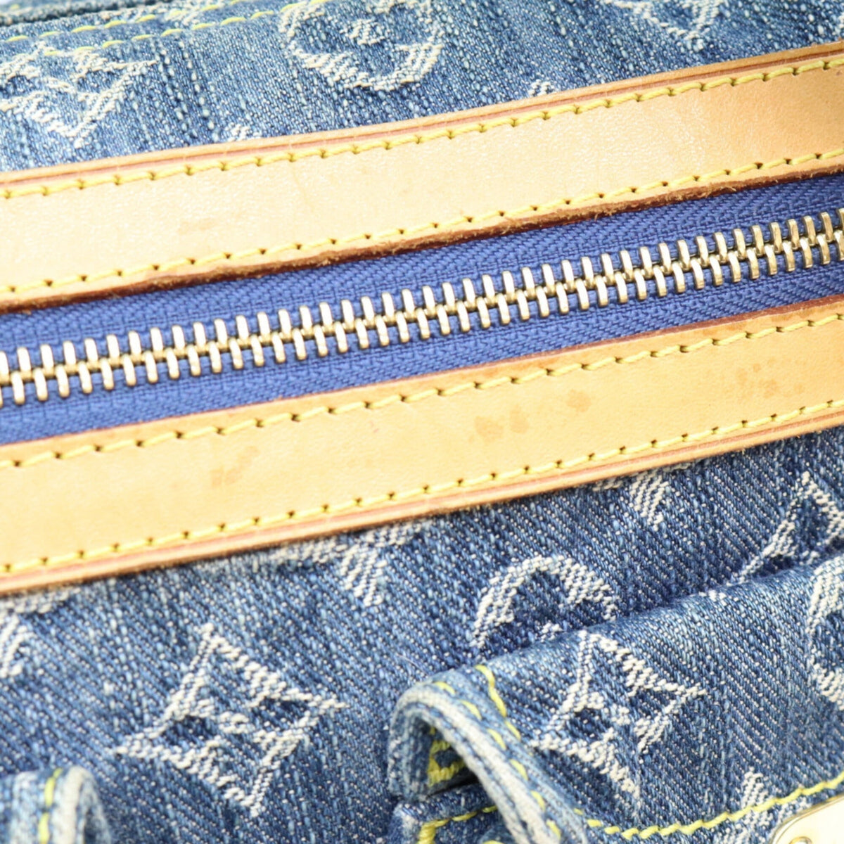 Louis Vuitton Gold Monogram Denim Shoulder Bag (Pre-Owned)