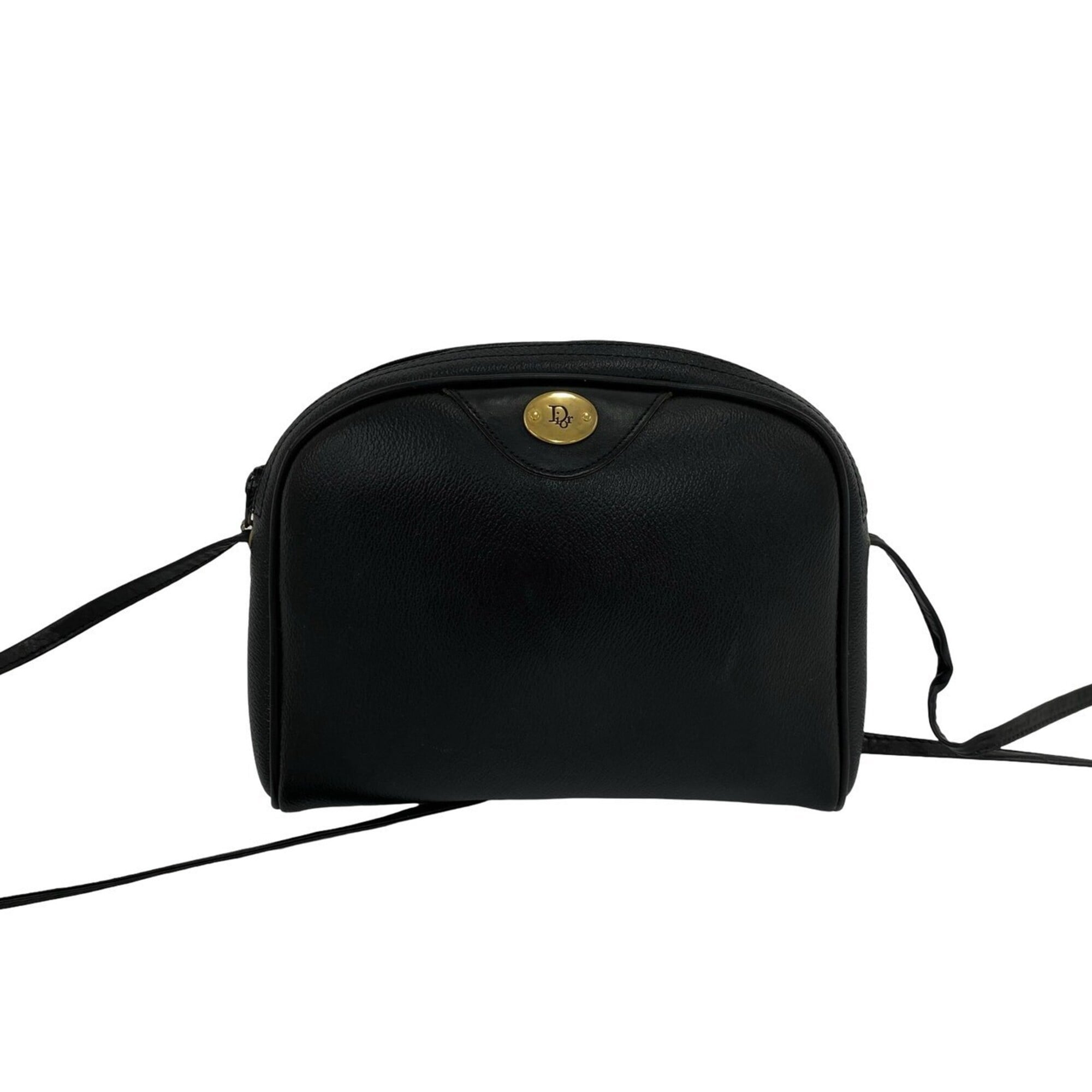 Christian Dior Black Leather Pochette Shoulder Bag (Pre-Owned)