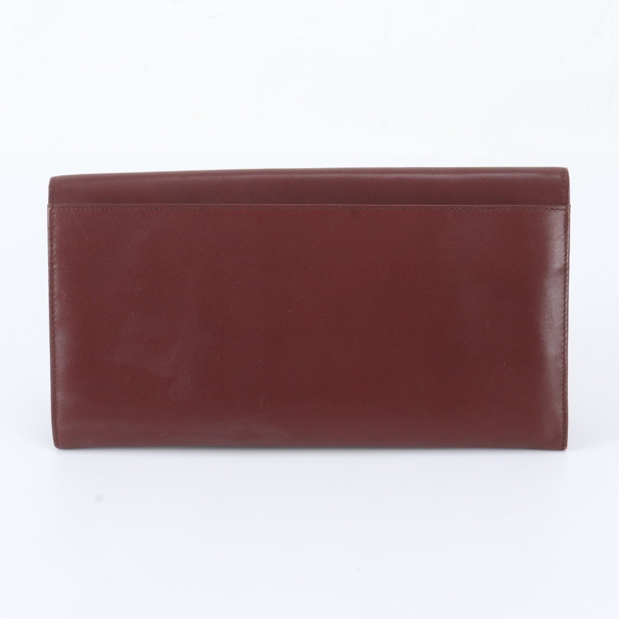 Cartier Bordeaux Leather Clutch Bag Handbag Pouch (Pre-Owned)