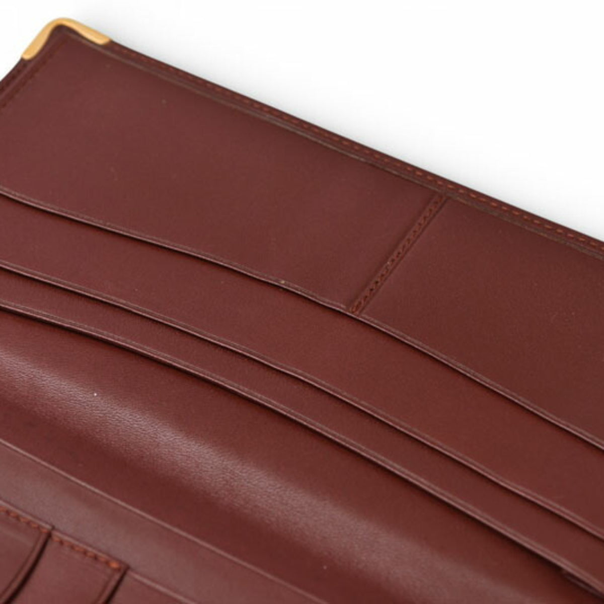 Cartier Must Bordeaux Leather Long Wallet (Bi-Fold) (Pre-Owned)