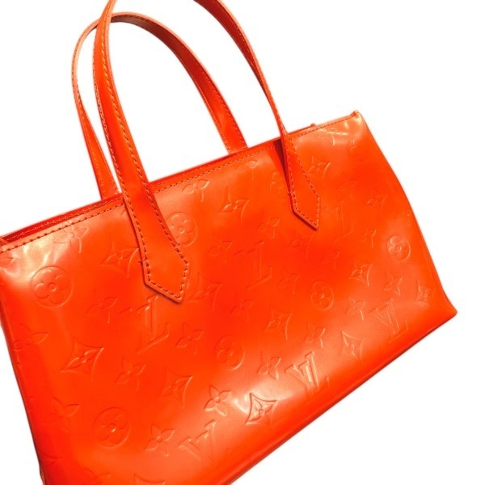 Louis Vuitton Orange Patent Leather Handbag (Pre-Owned)