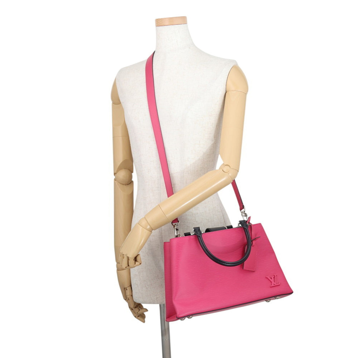 Louis Vuitton Epi Black Hot Pink Epi Leather Handbag Shoulder Bag (Pre-Owned)
