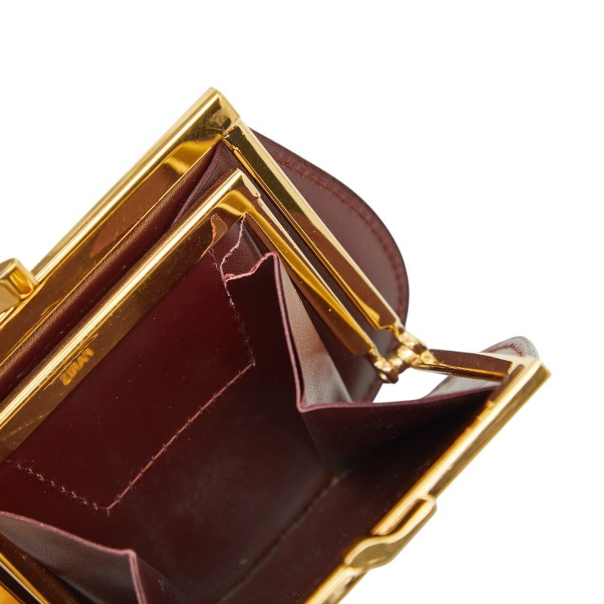 Cartier Bordeaux Wine Red Leather Coin Purse/Coin Case (Pre-Owned)