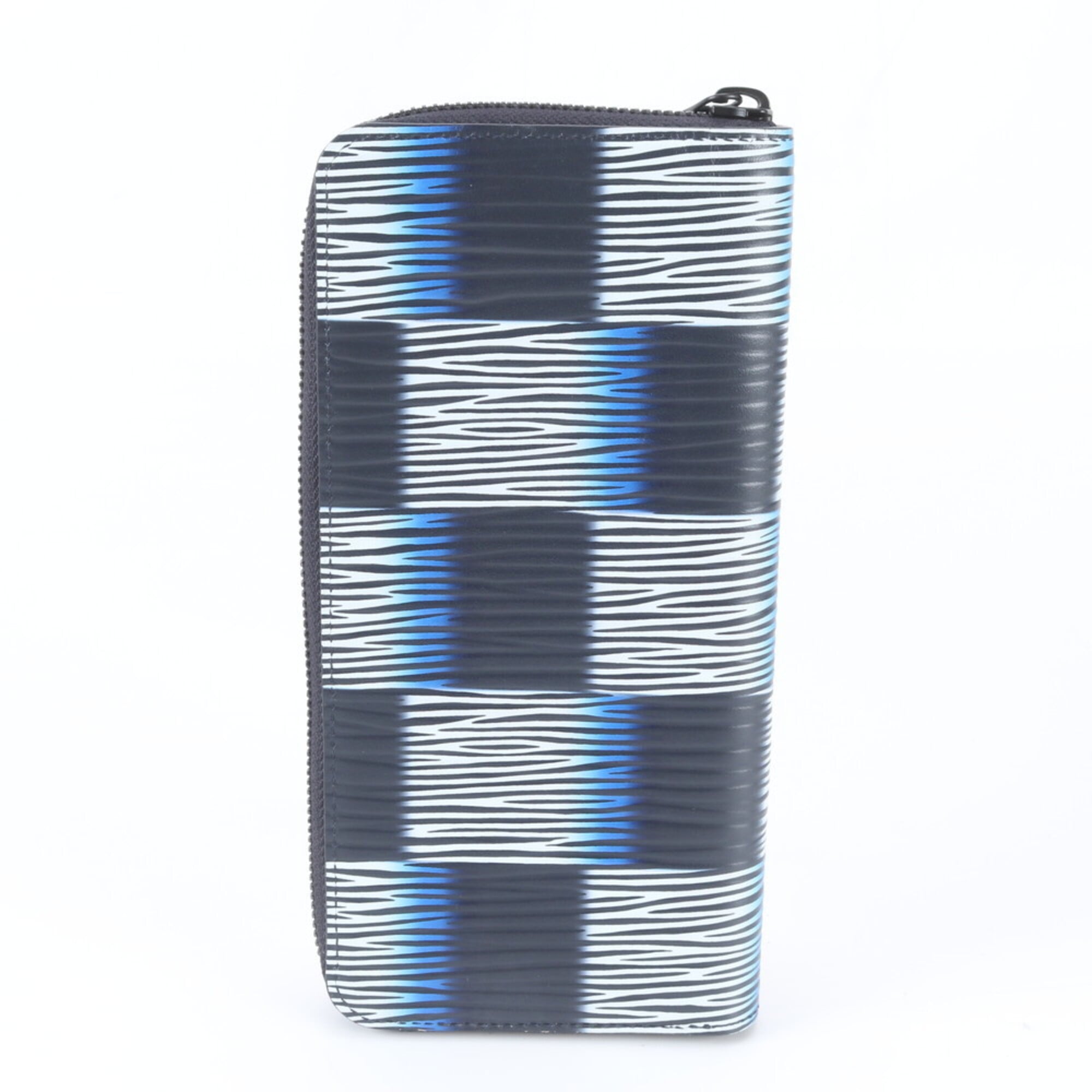 Louis Vuitton Blue Damier Canvas White Leather Long Wallet (Bi-Fold) (Pre-Owned)