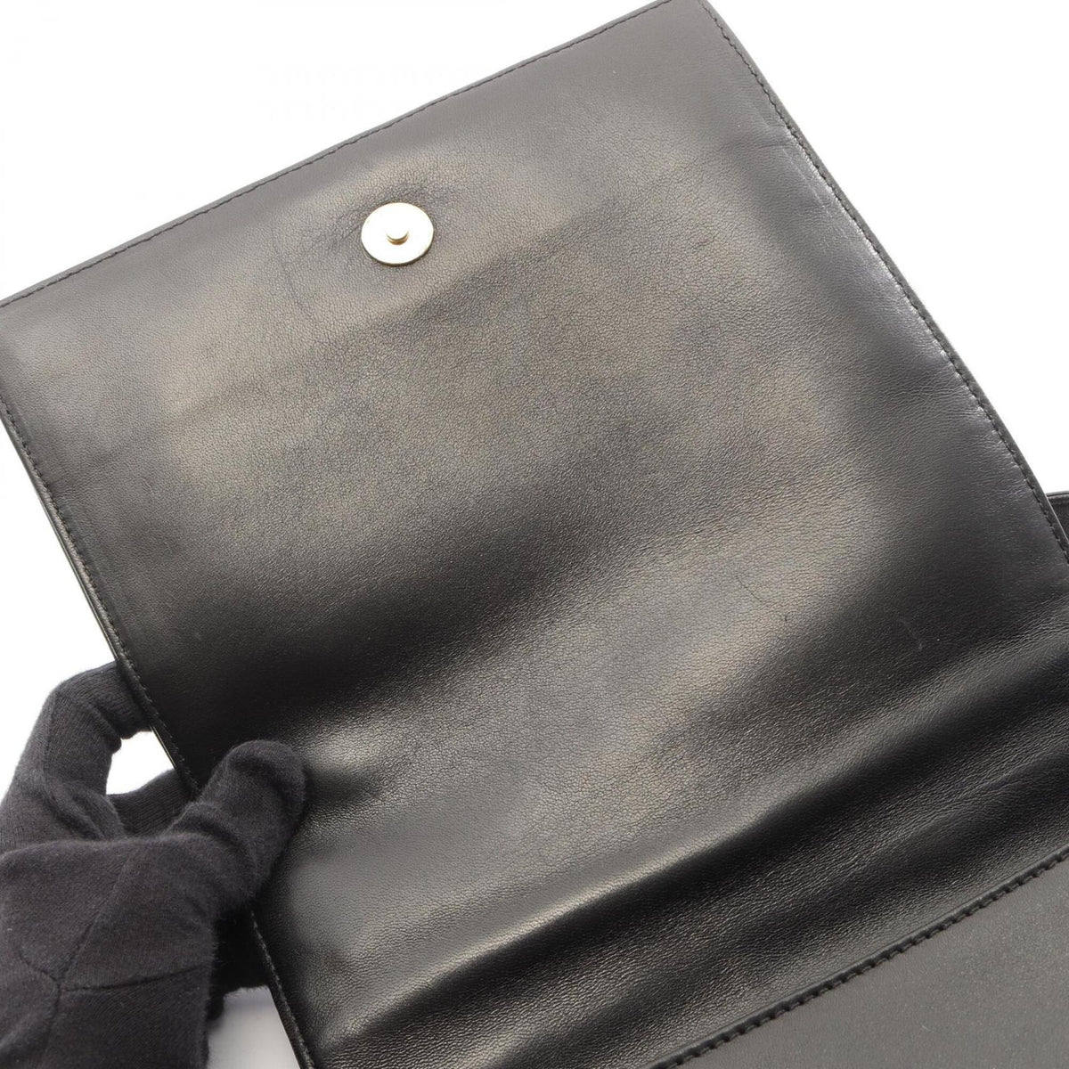 Chanel Black Leather Handbag Shoulder Bag (Pre-Owned)