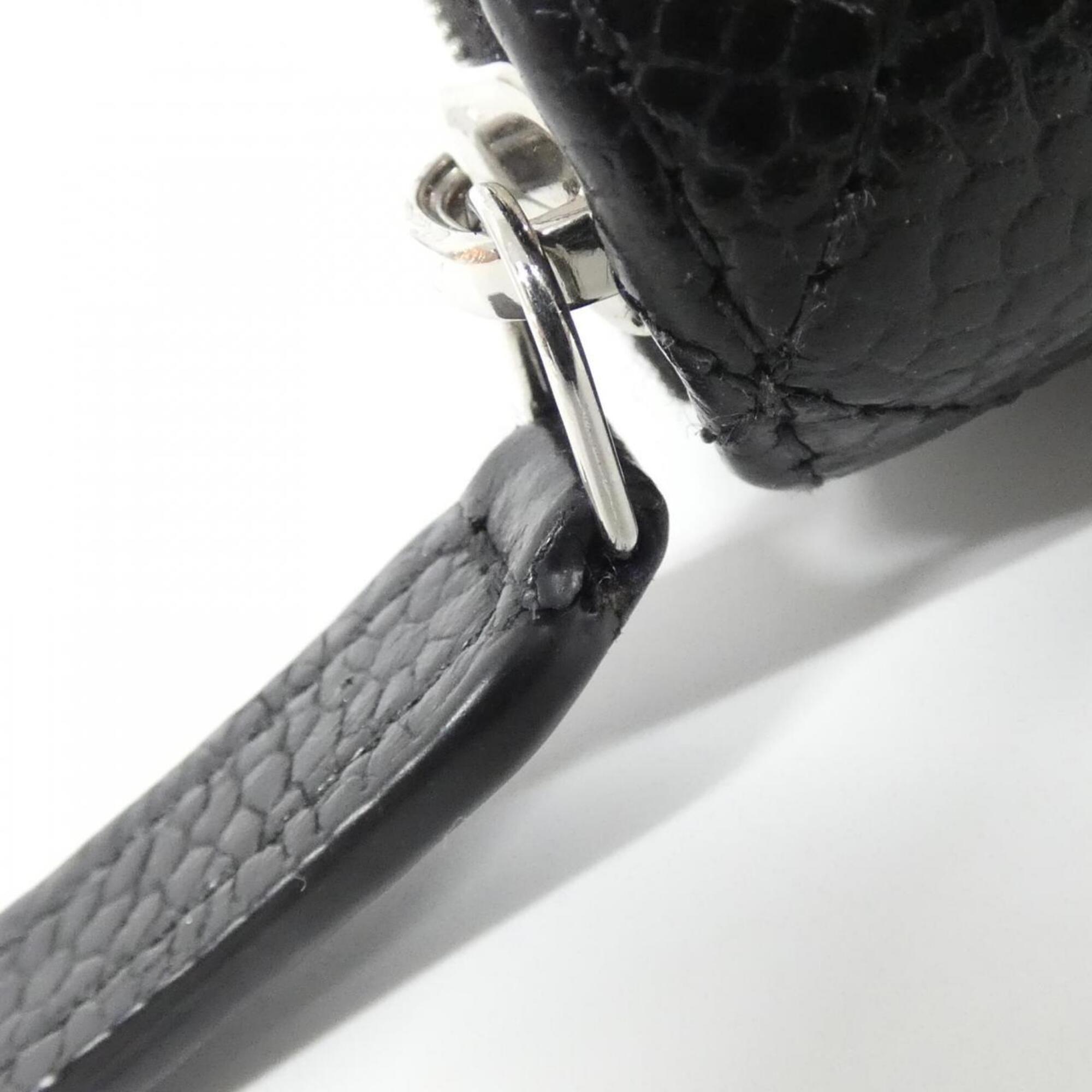 Chanel Black Bordeaux Grained Calfskin Long Wallet (Bi-Fold) (Pre-Owned)