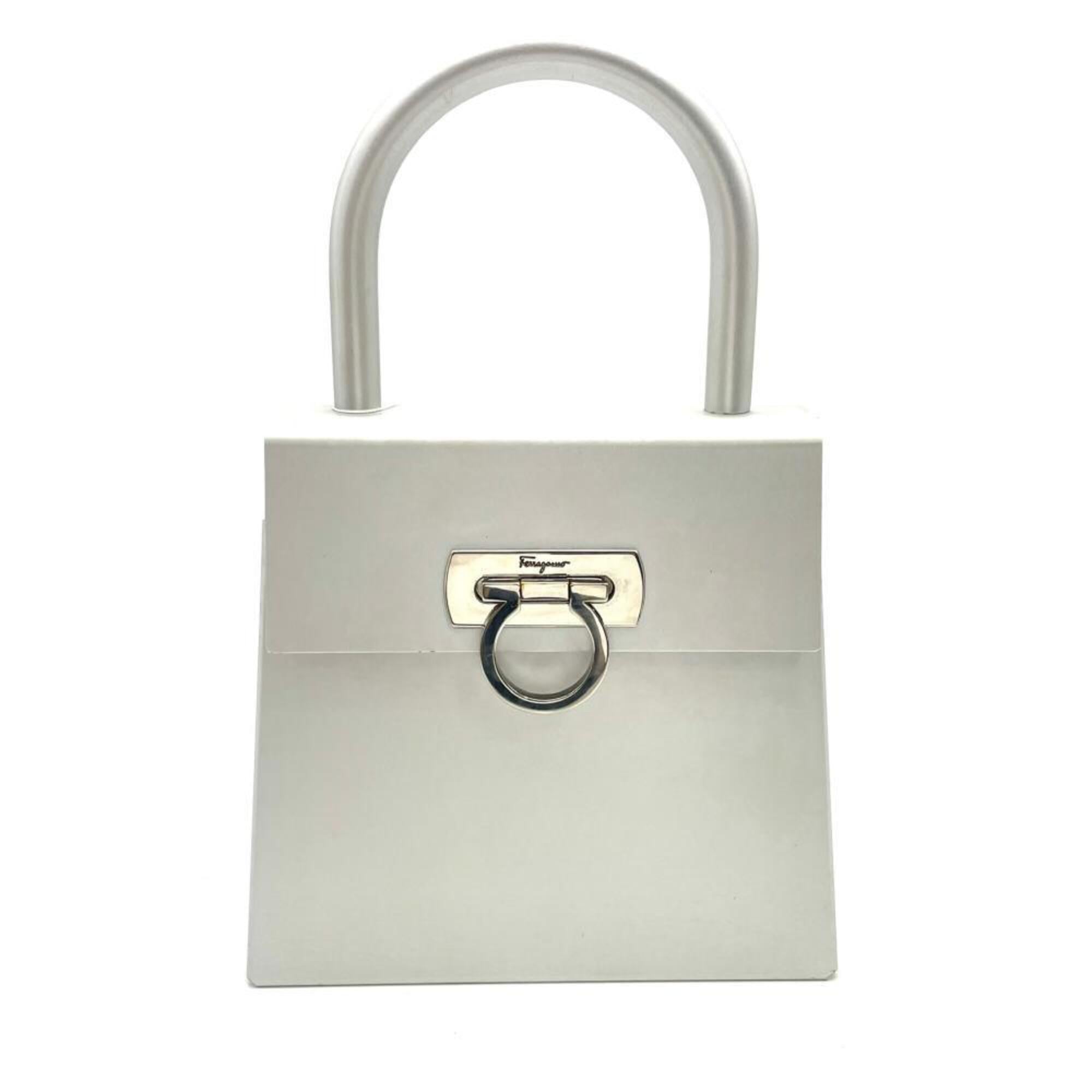 Salvatore Ferragamo Silver Aluminum Handbag (Pre-Owned)