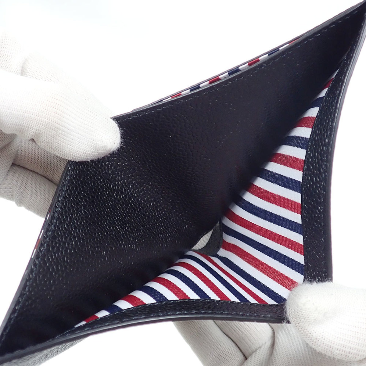 Thom Browne Black Leather Wallet (Bi-Fold) (Pre-Owned)