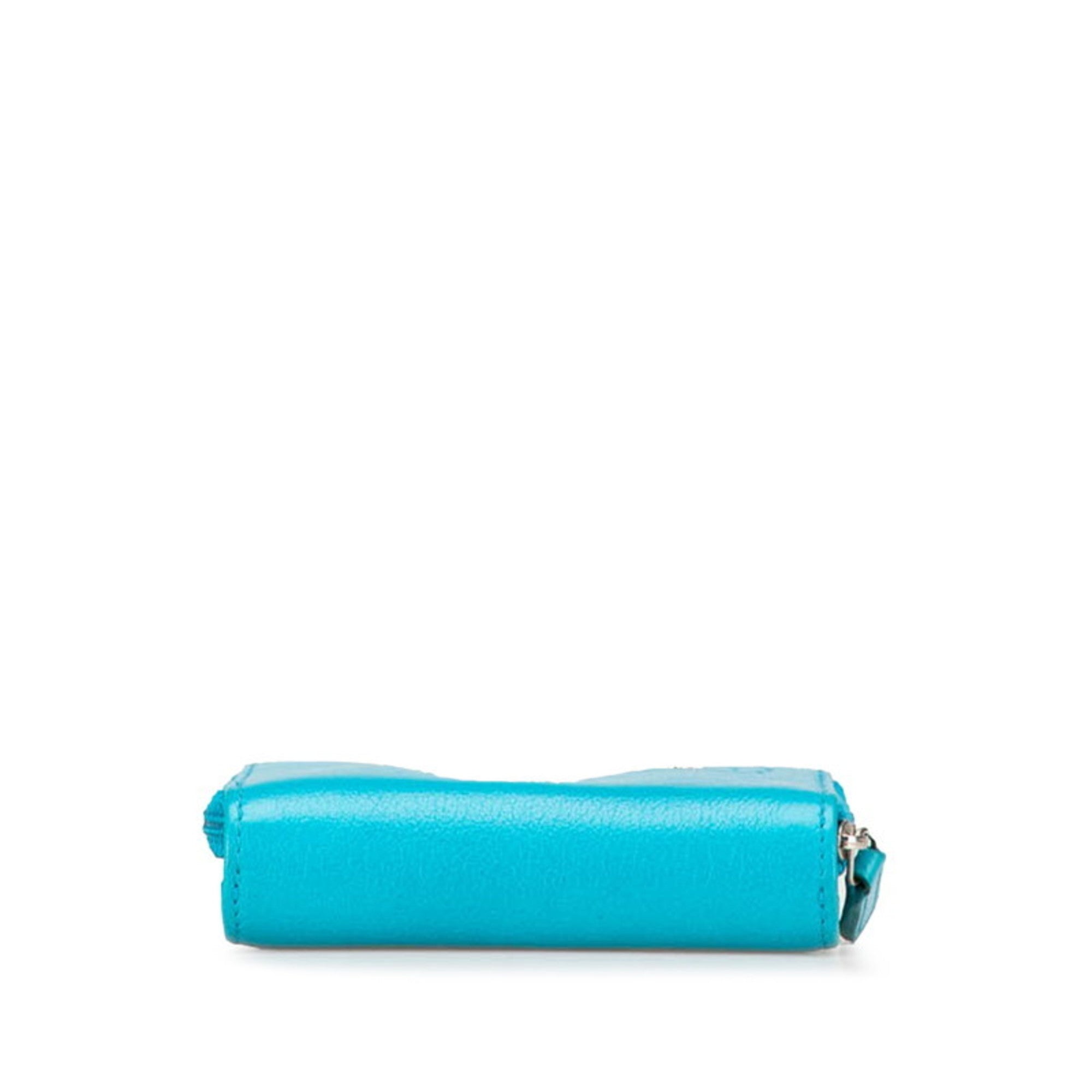 Chanel Light Blue Leather Wallet (Bi-Fold) (Pre-Owned)