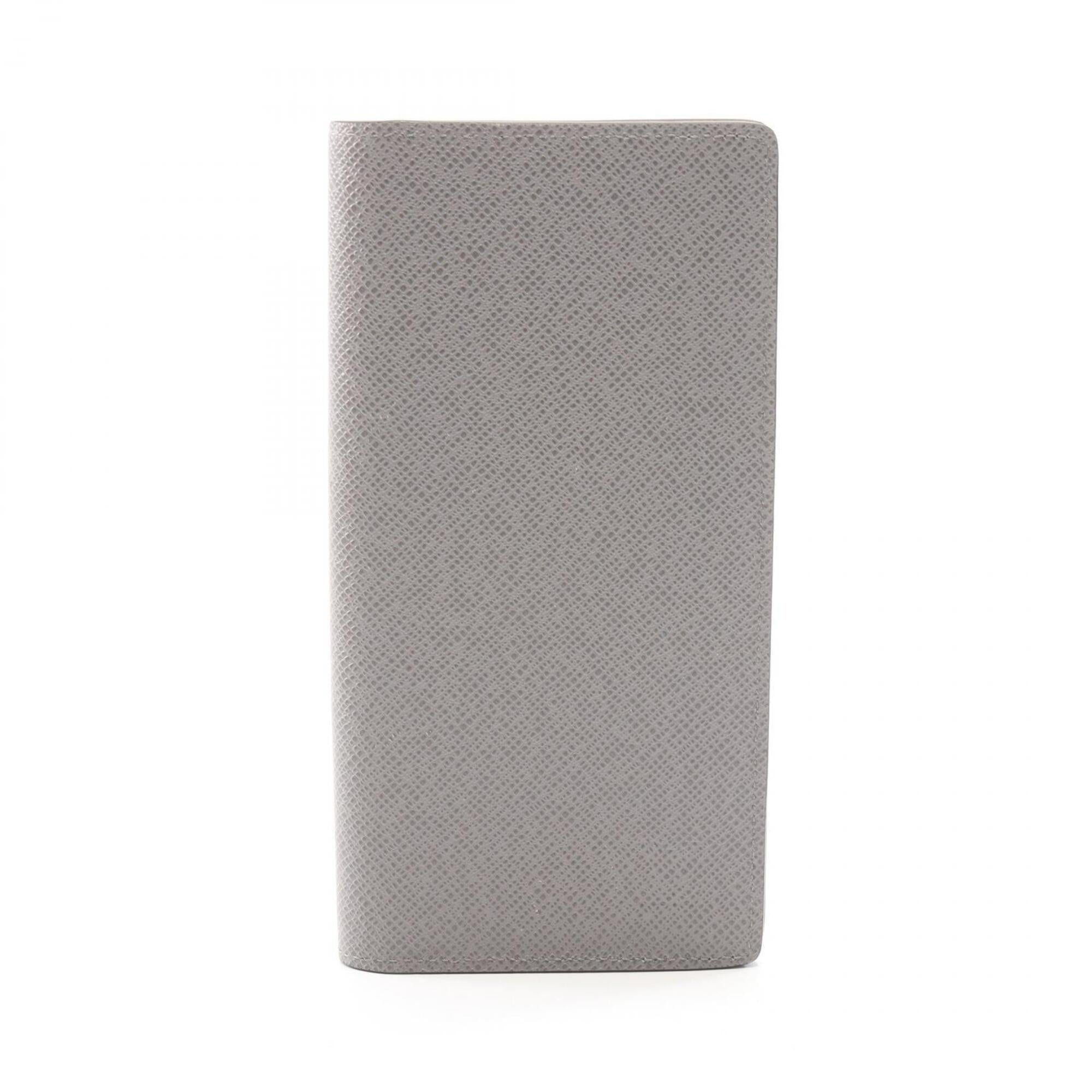 Louis Vuitton Gray Taiga Leather Leather Long Wallet (Bi-Fold) (Pre-Owned)