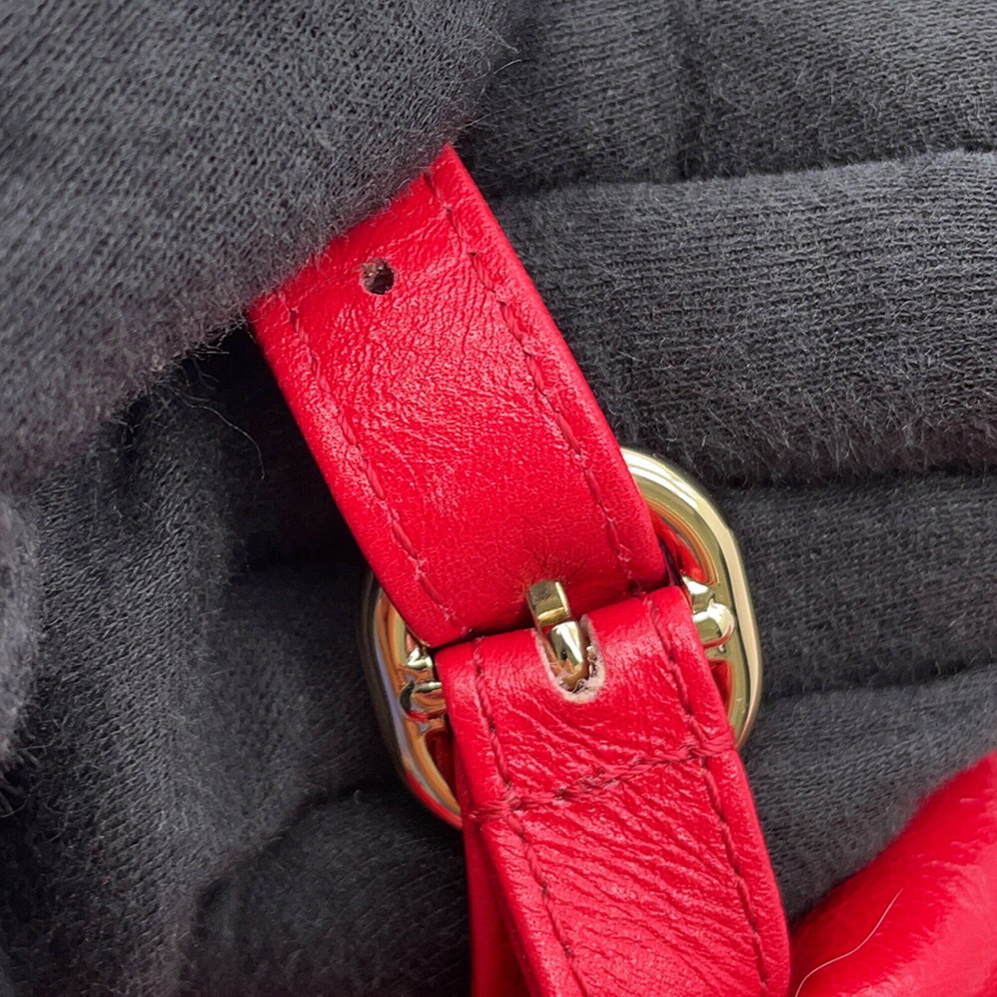 Chanel Matelasse Red Color Leather Backpack (Pre-Owned)