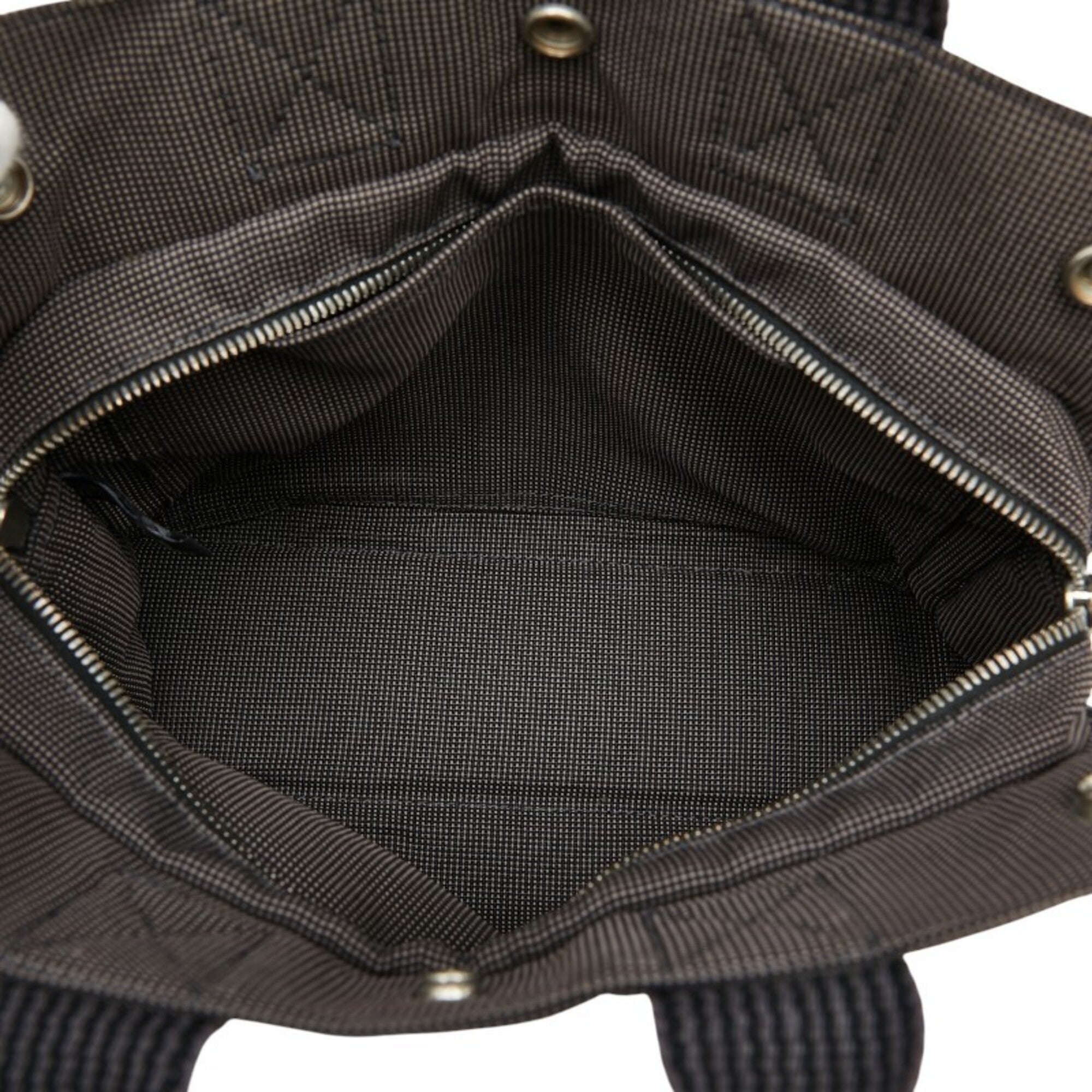 Hermes Gray Canvas Handbag Tote Bag (Pre-Owned)