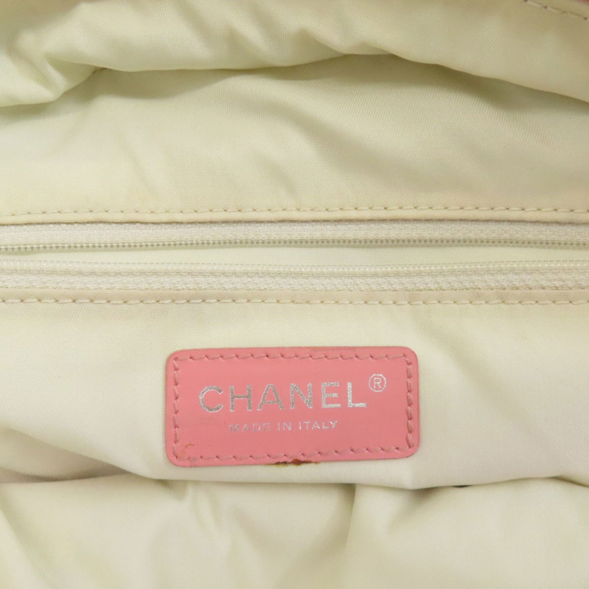 Chanel New Travel Line Pink Nylon Jacquard Handbag (Pre-Owned)