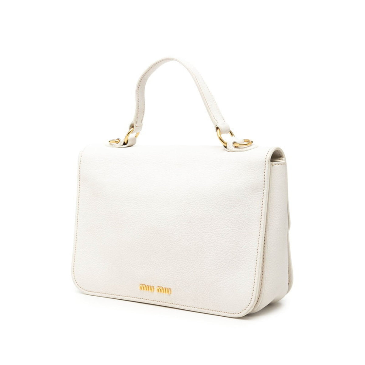 Miu Miu White Leather Handbag Shoulder Bag (Pre-Owned)