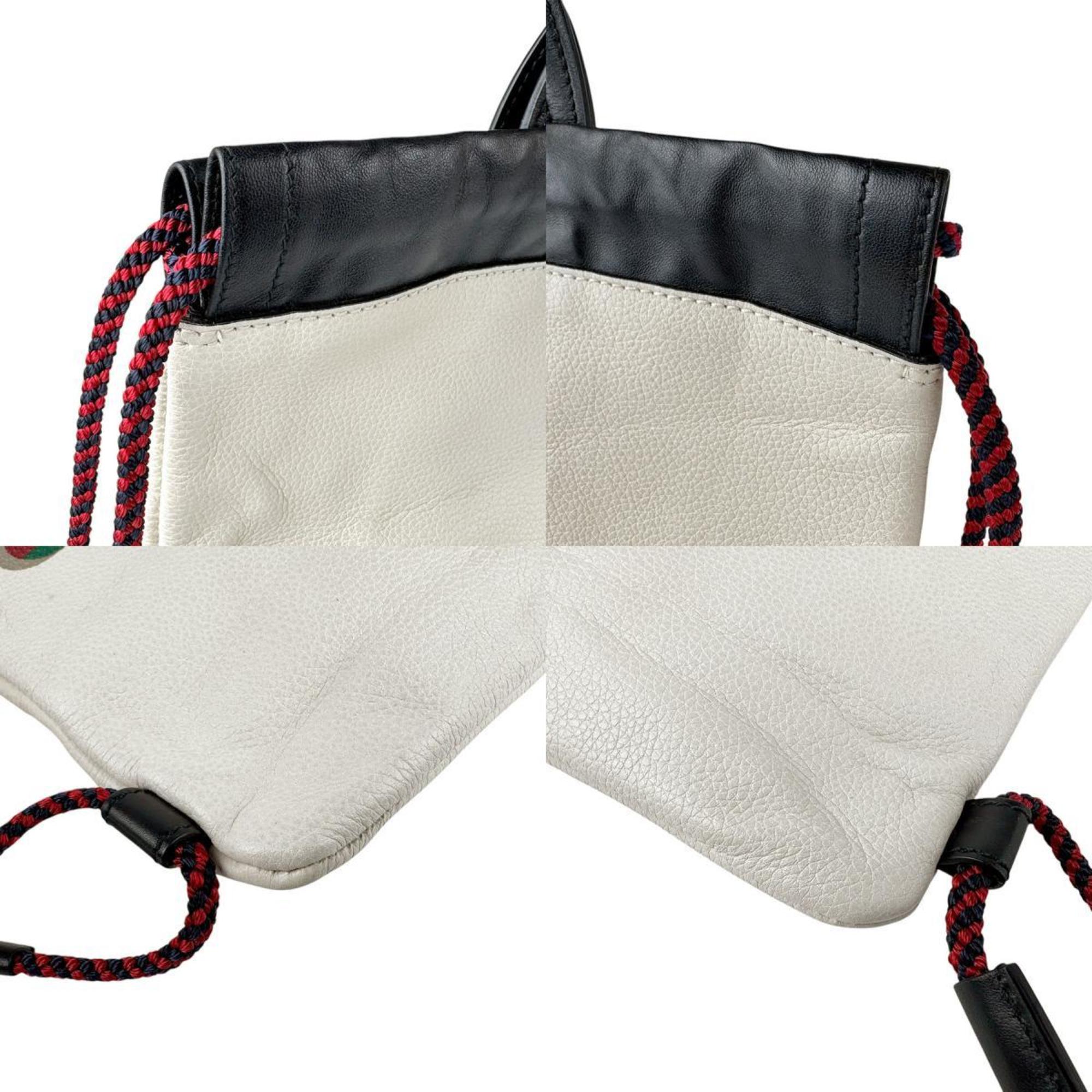 Gucci Black Ivory Leather Backpack (Pre-Owned)