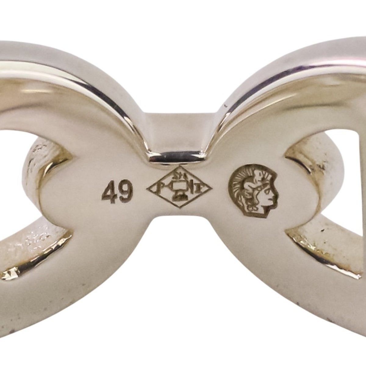 Hermes Silver Silver 925 Band Ring (Pre-Owned)