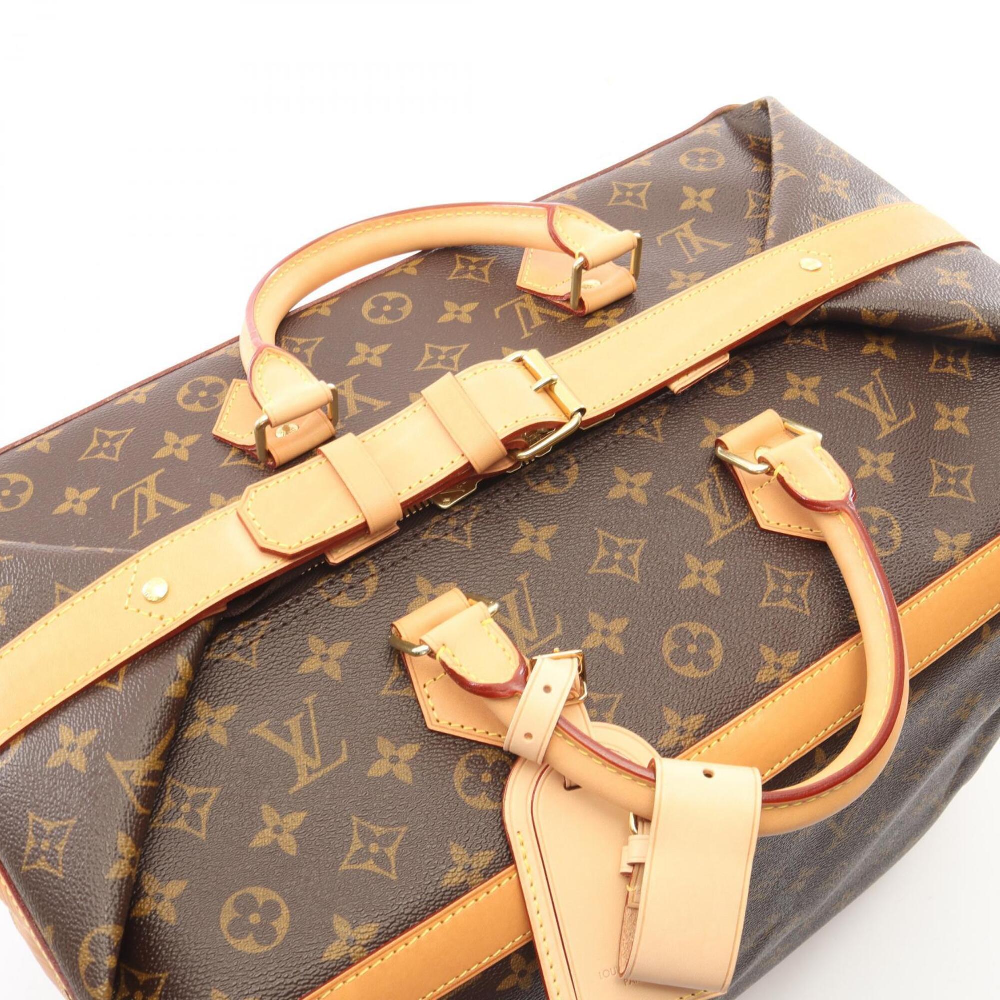 Louis Vuitton Brown Monogram Coated Canvas Leather Boston Bag Handbag (Pre-Owned)