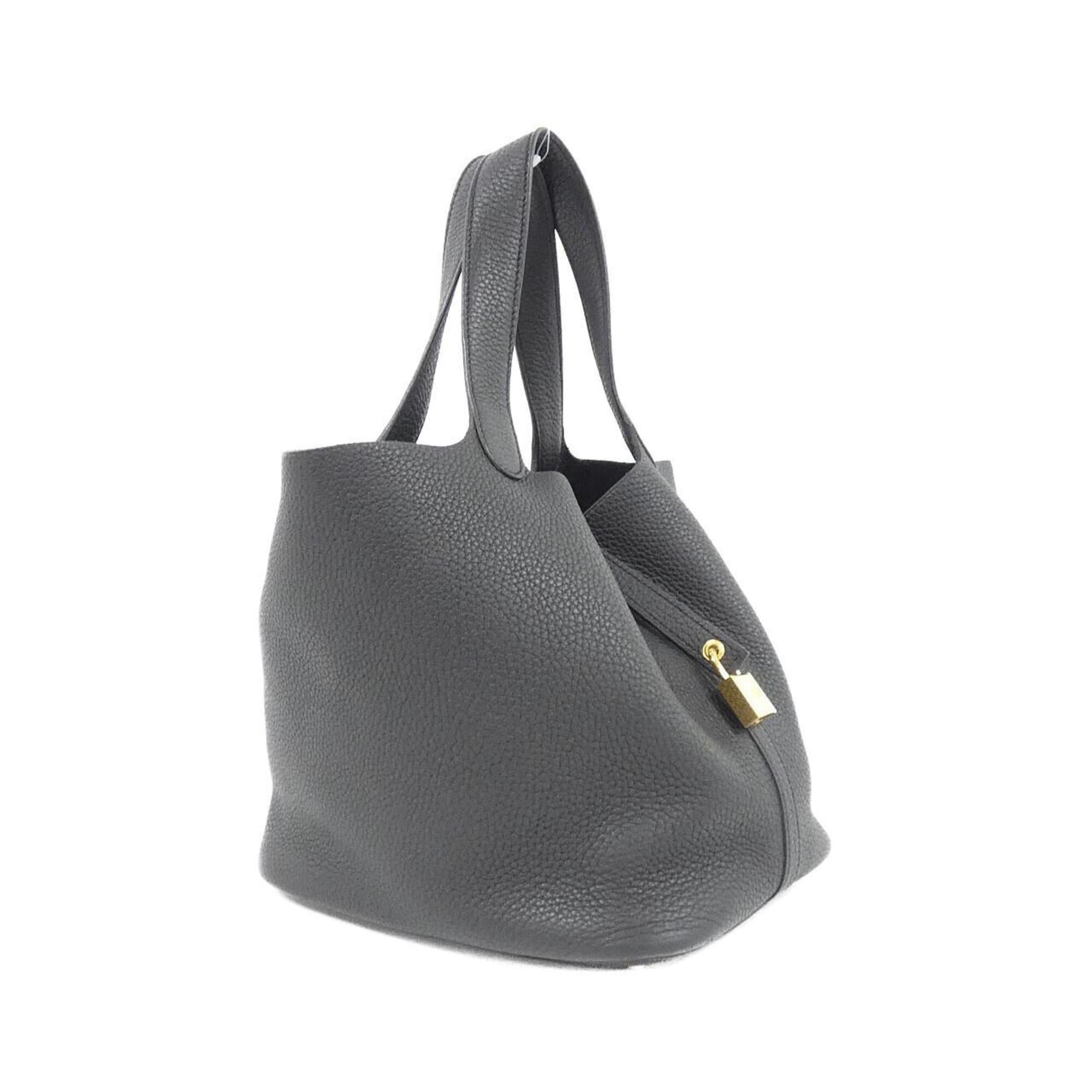 Hermes Picotin Black Taurillon Clemence Leather Handbag (Pre-Owned)