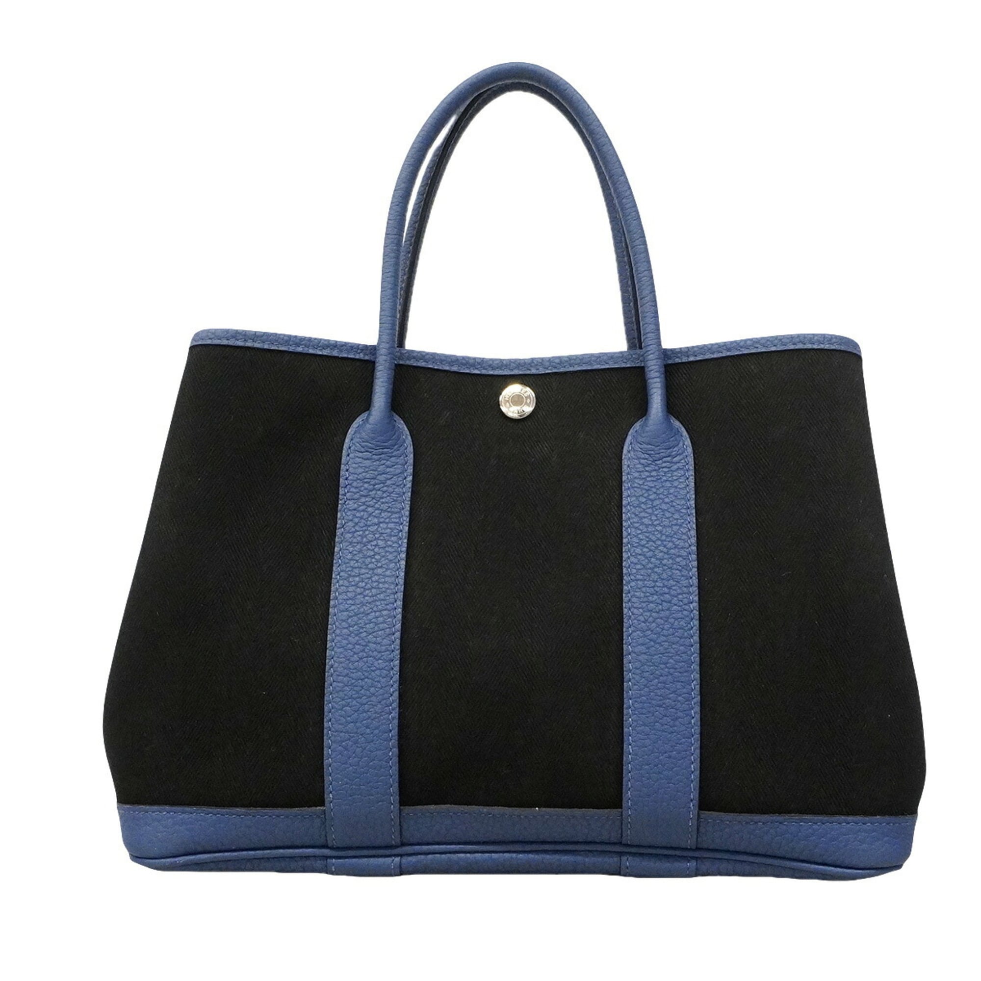 Hermes Black Toile Chevron Negonda Leather Tote Bag (Pre-Owned)