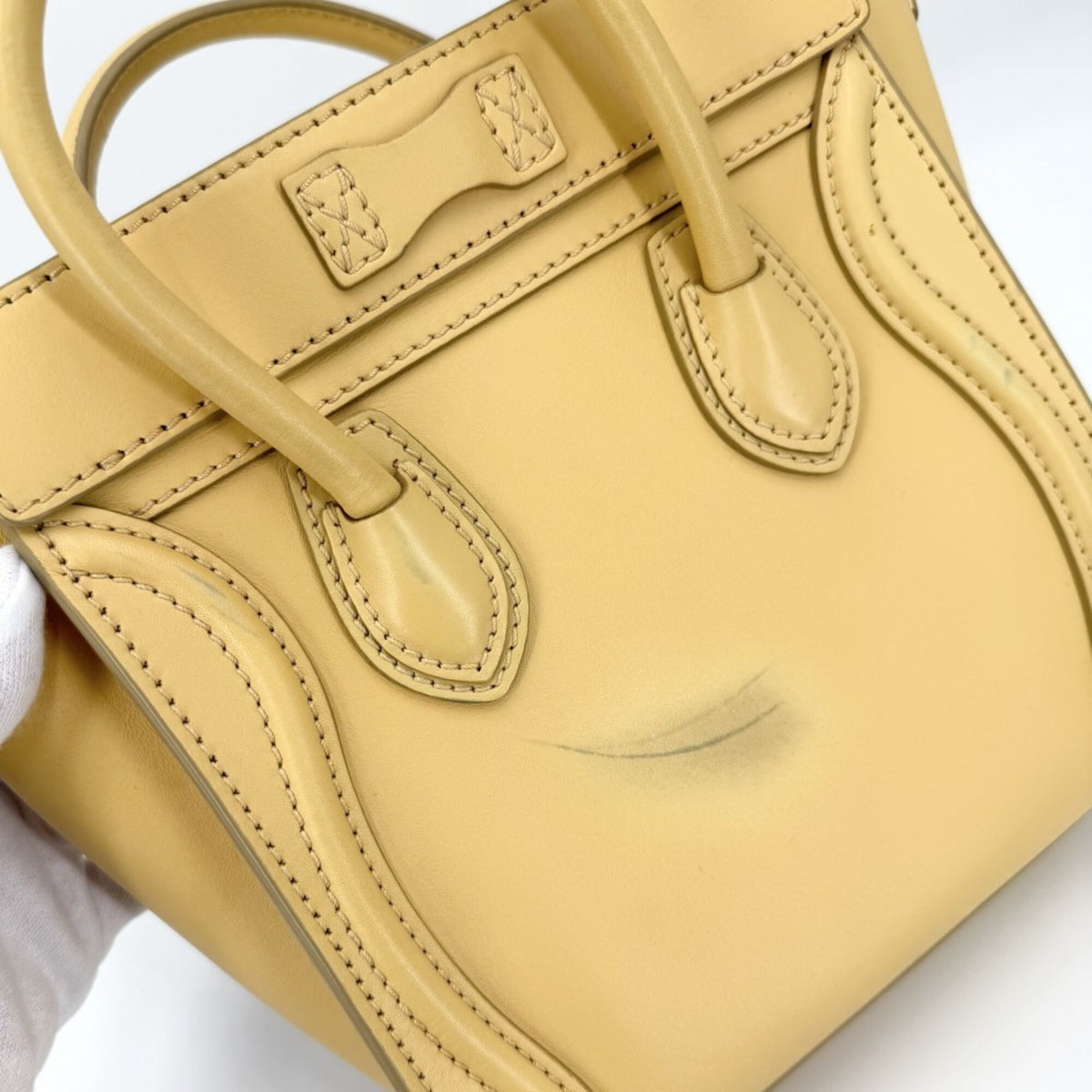 Celine Yellow Leather Handbag Shoulder Bag (Pre-Owned)