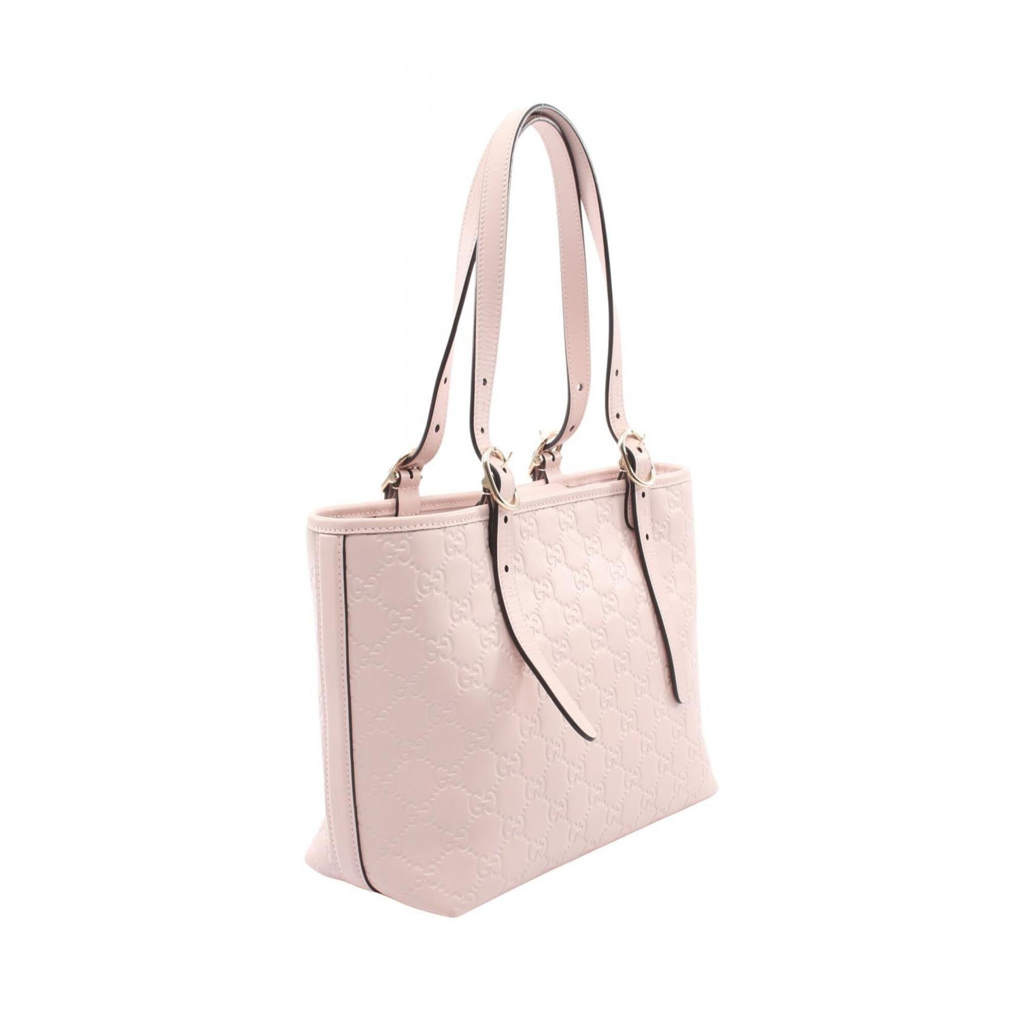 Gucci Pink Leather Handbag Tote Bag (Pre-Owned)
