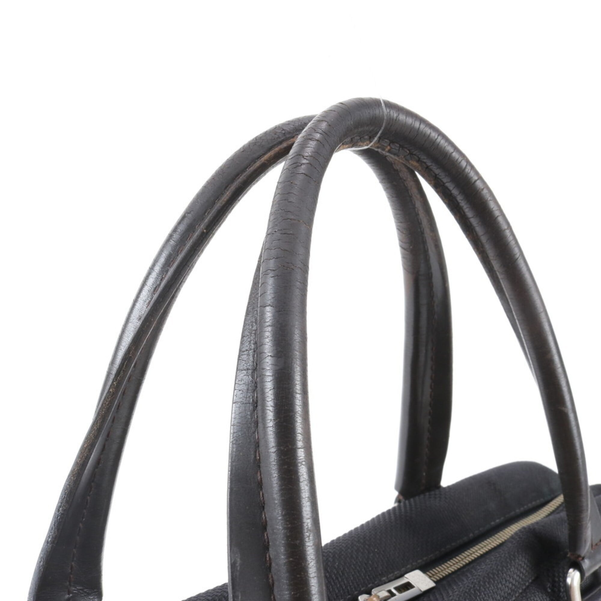 Louis Vuitton Damier Canvas Noir Leather Canvas Briefcase Handbag Tote Bag (Pre-Owned)