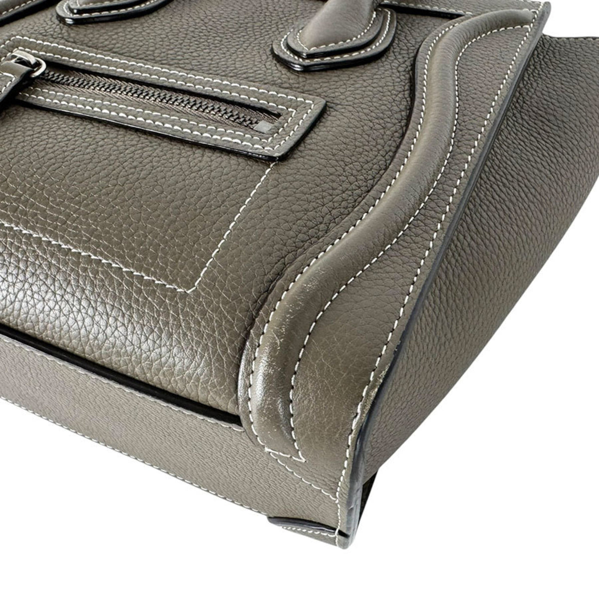 Celine Grayish Leather Handbag Shoulder Bag (Pre-Owned)